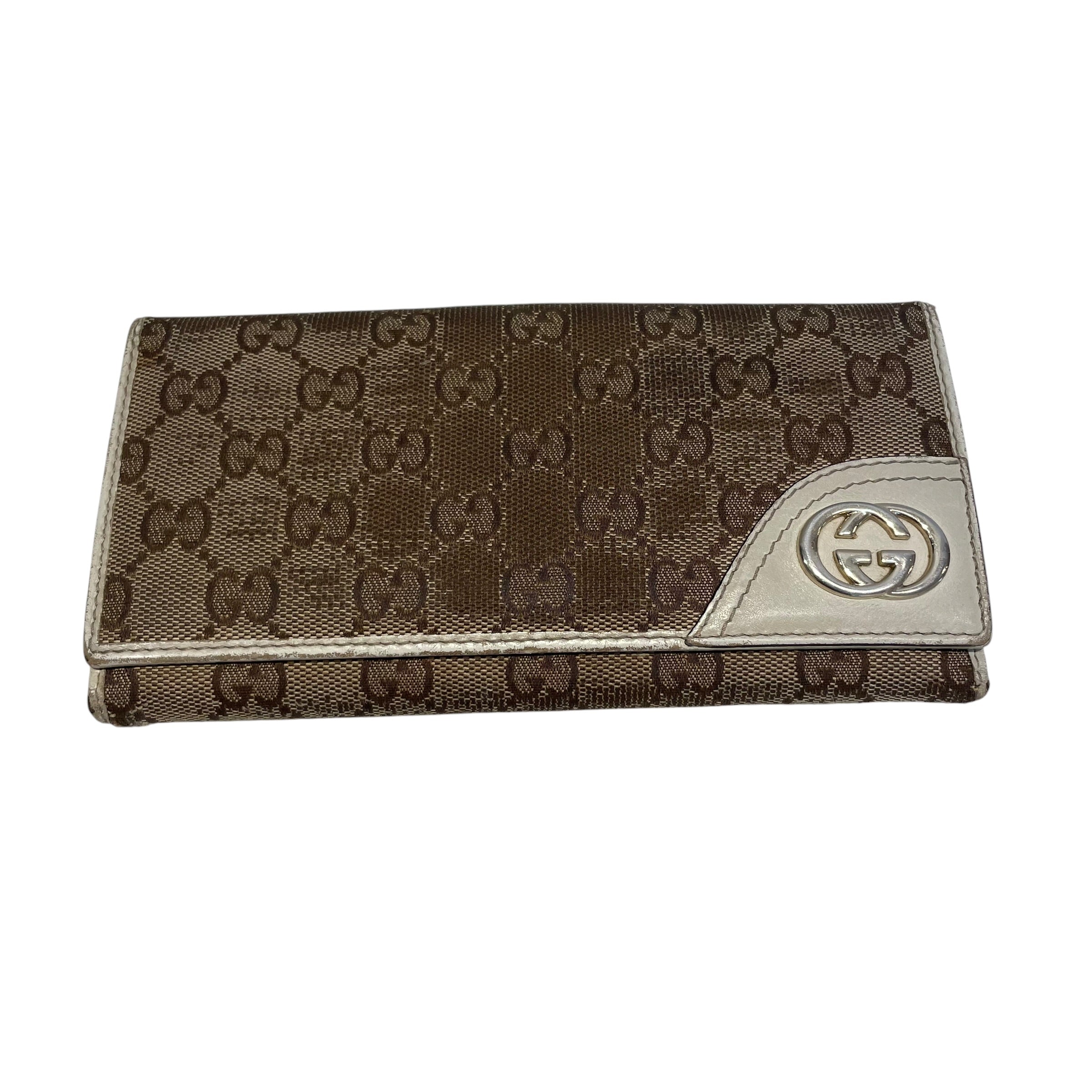 GUCCI/Bifold Wallet/Leather/BRW/BROWN PLAIN GUCCI view 1