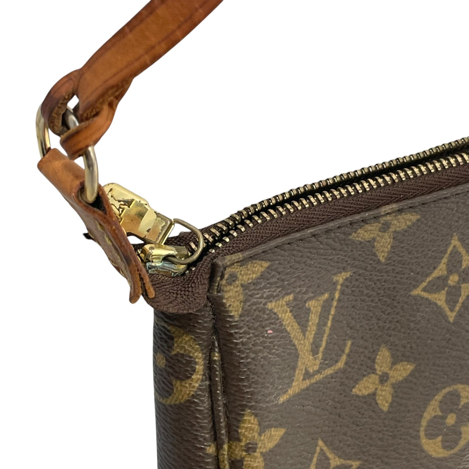 LOUIS VUITTON/Hand Bag/Monogram/Leather/BRW/Pochette view 4