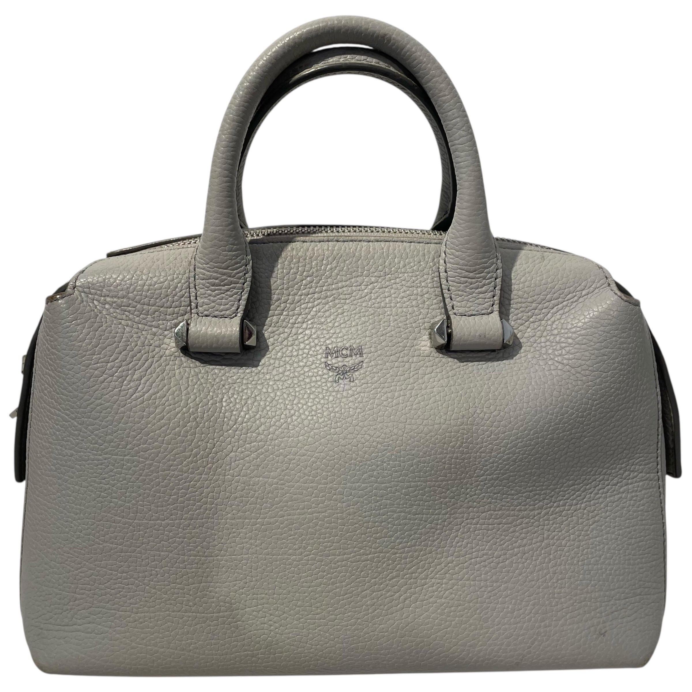 MCM/Cross Body Bag/Leather/GRY/Grained Leather Handle view 1