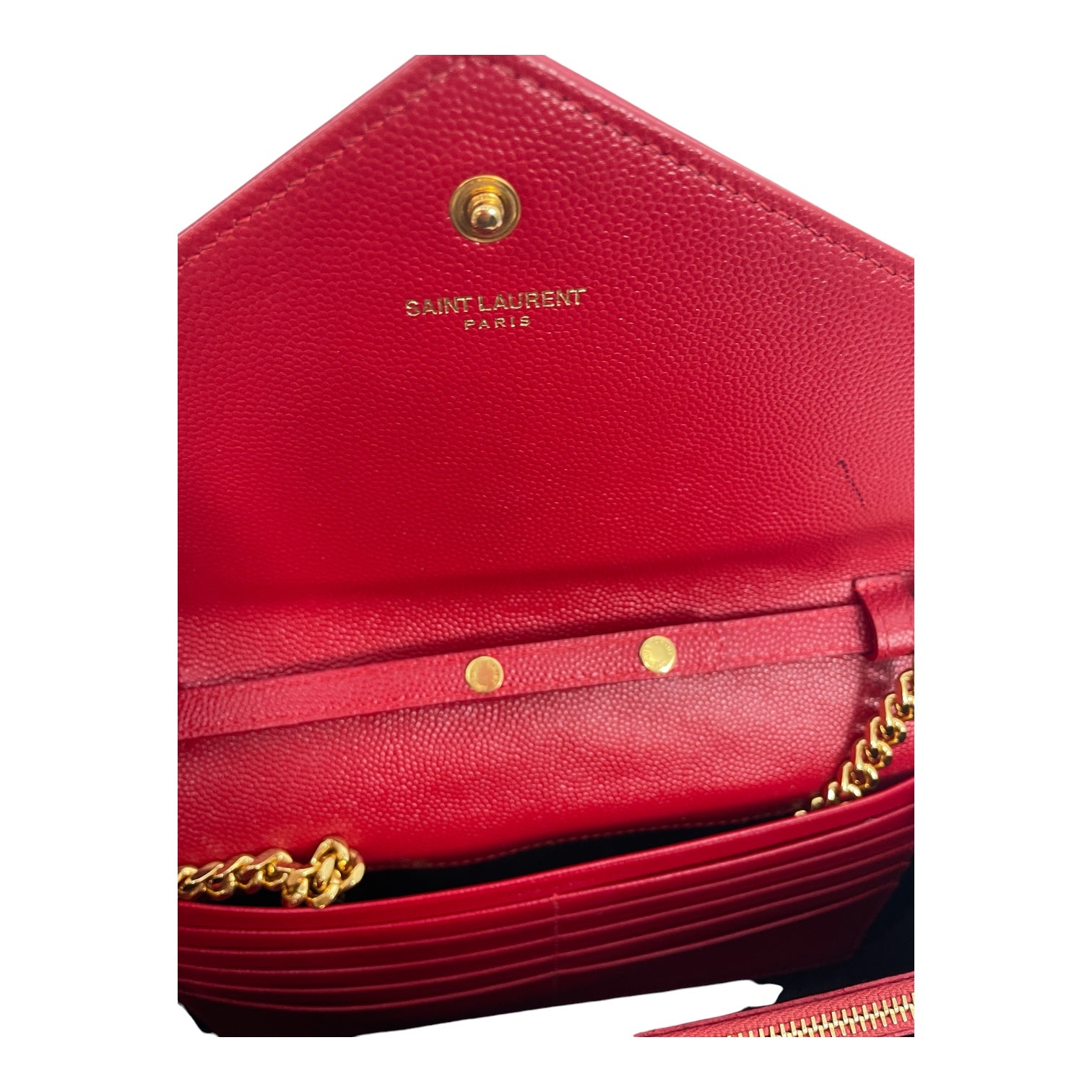 SAINT LAURENT/Bag/Leather/RED/MONOGRAM ENVELOPE BAG view 5