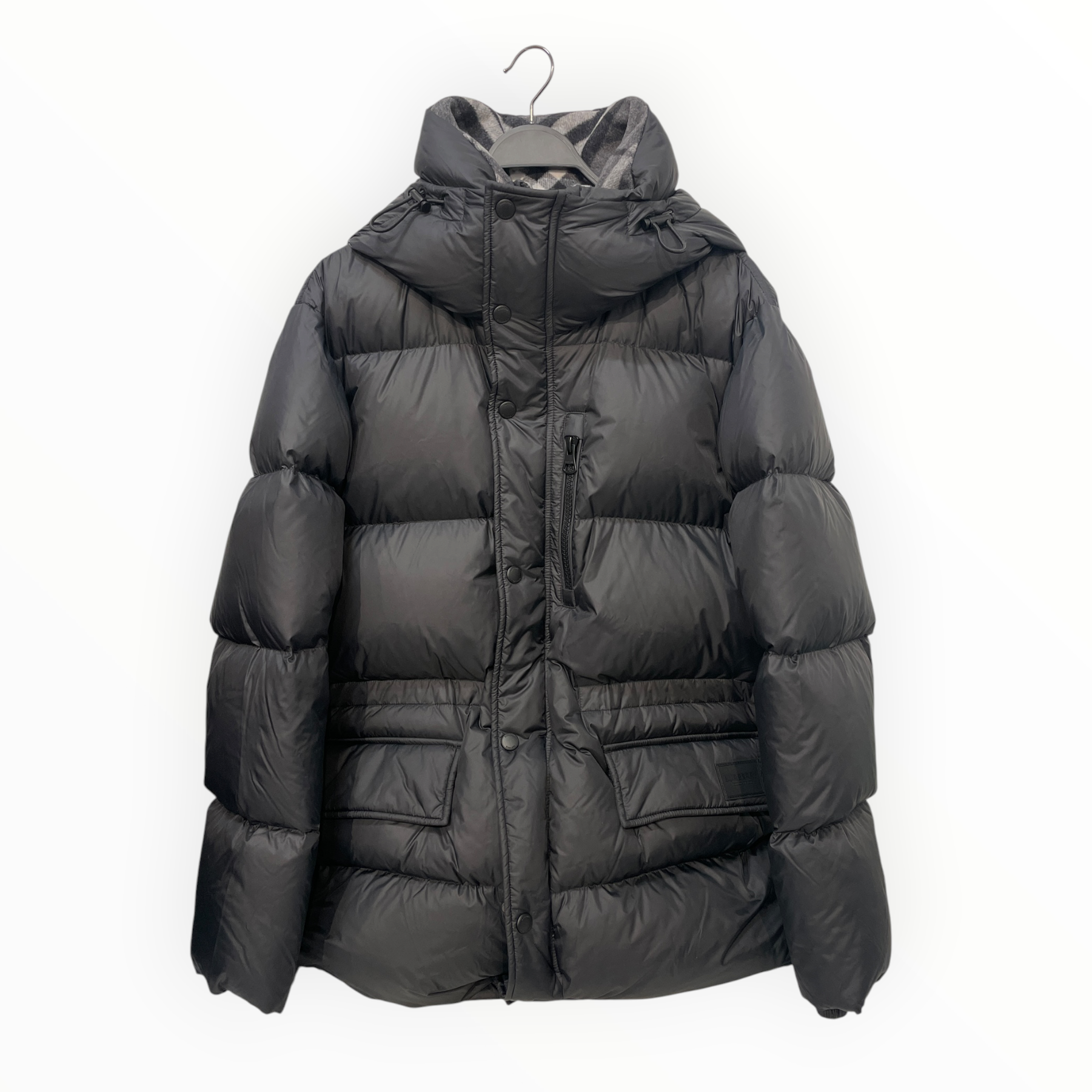 BURBERRY/Puffer Jkt/XL/Polyester/BLK/haworth down check collar view 1