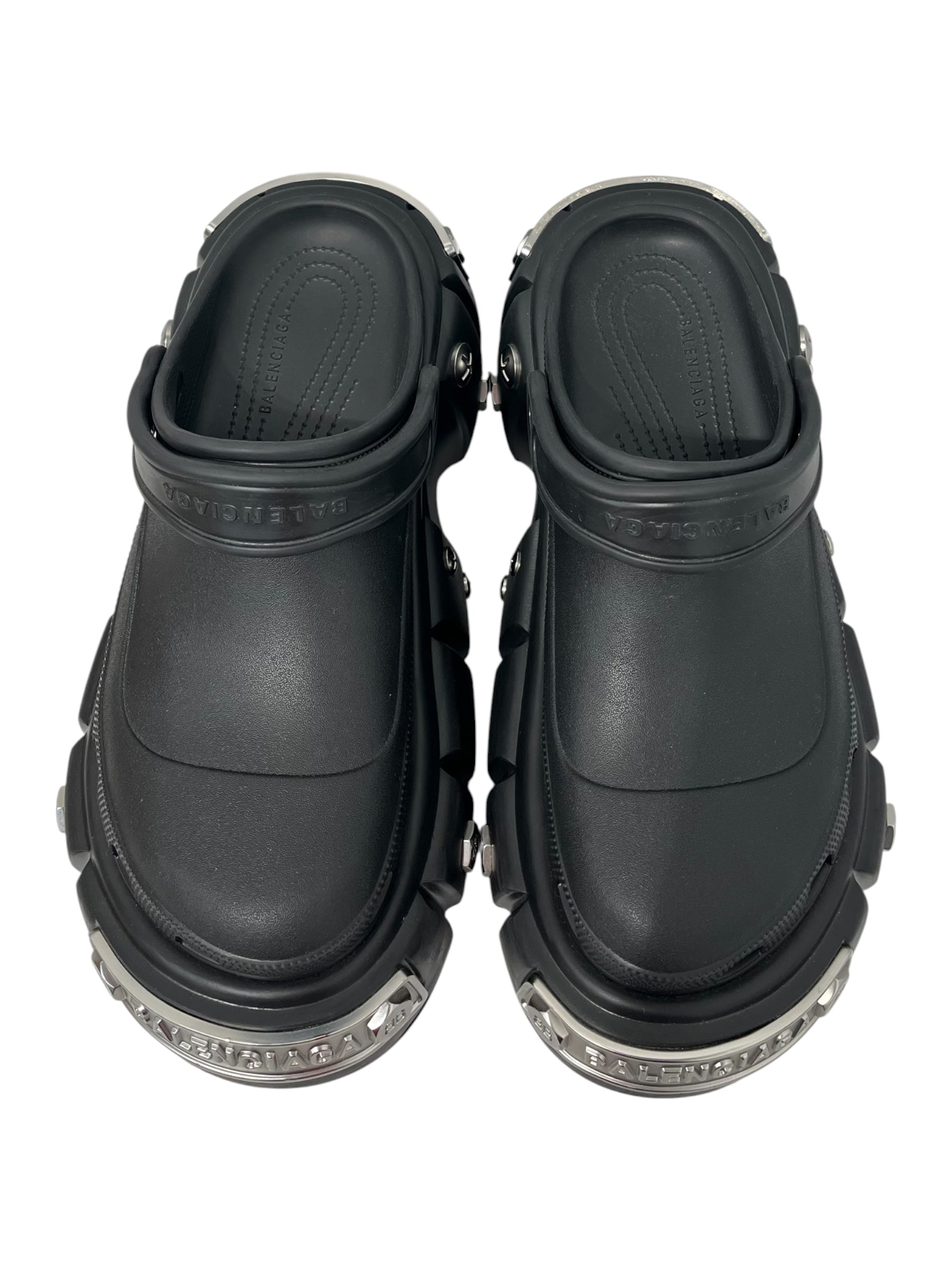 BALENCIAGA/crocs/Sandals/EU 46/BLK/HARD CROC PLATFORM view 5