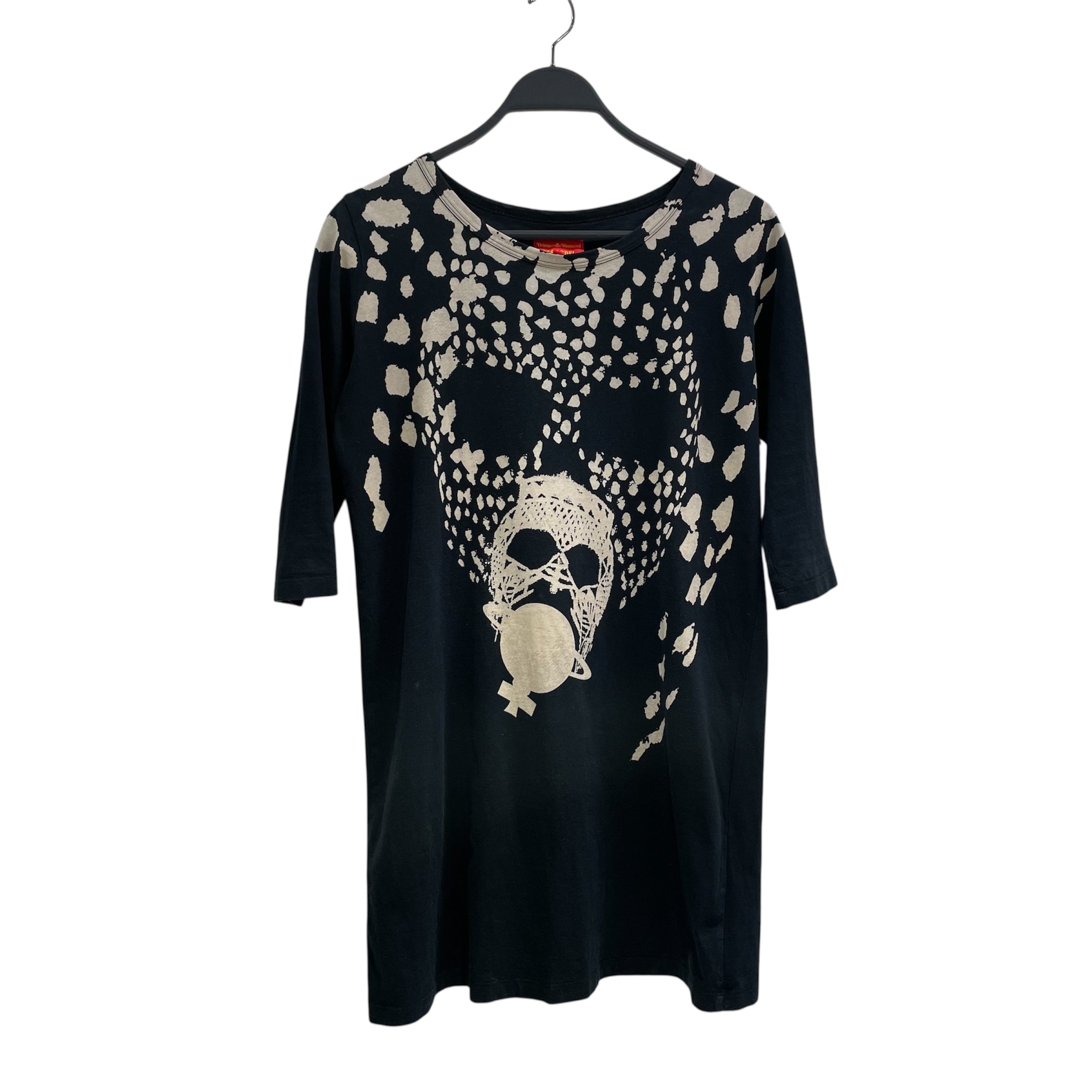 Vivienne Westwood RED LABEL/T-Shirt/S/Cotton/BLK/All Over Print/double skull mask dots view 1