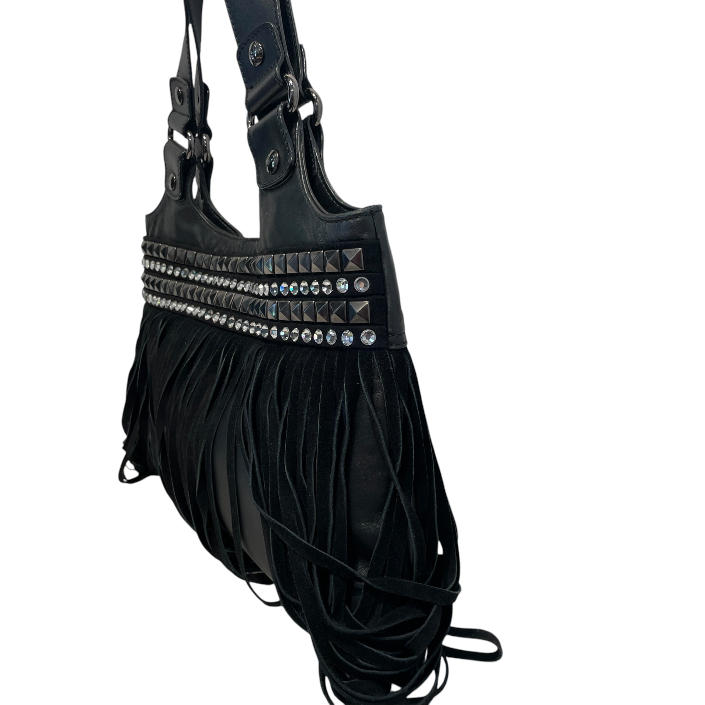 Giuseppe Zanotti/Tote Bag/Leather/BLK/Studded Fringe Tote view 2