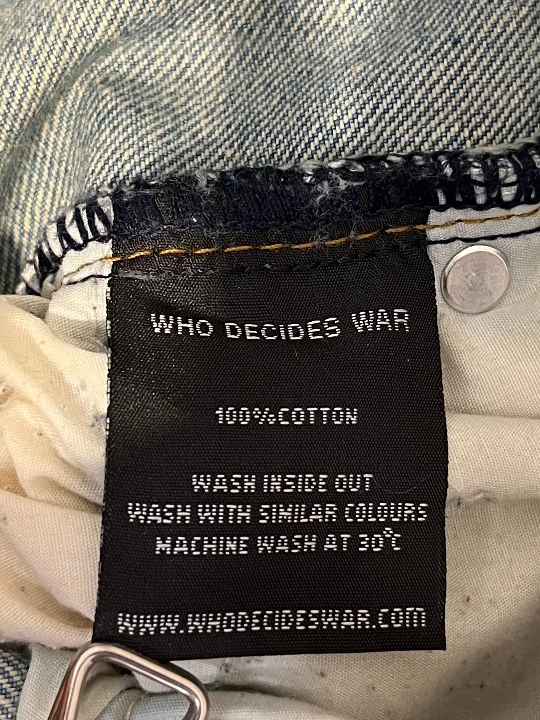 WHO DECIDES WAR/Bootcut Pants/34/Cotton/BLU/Distressed/Graphic/DISTRESSED-GLASS WINDOWS view 5
