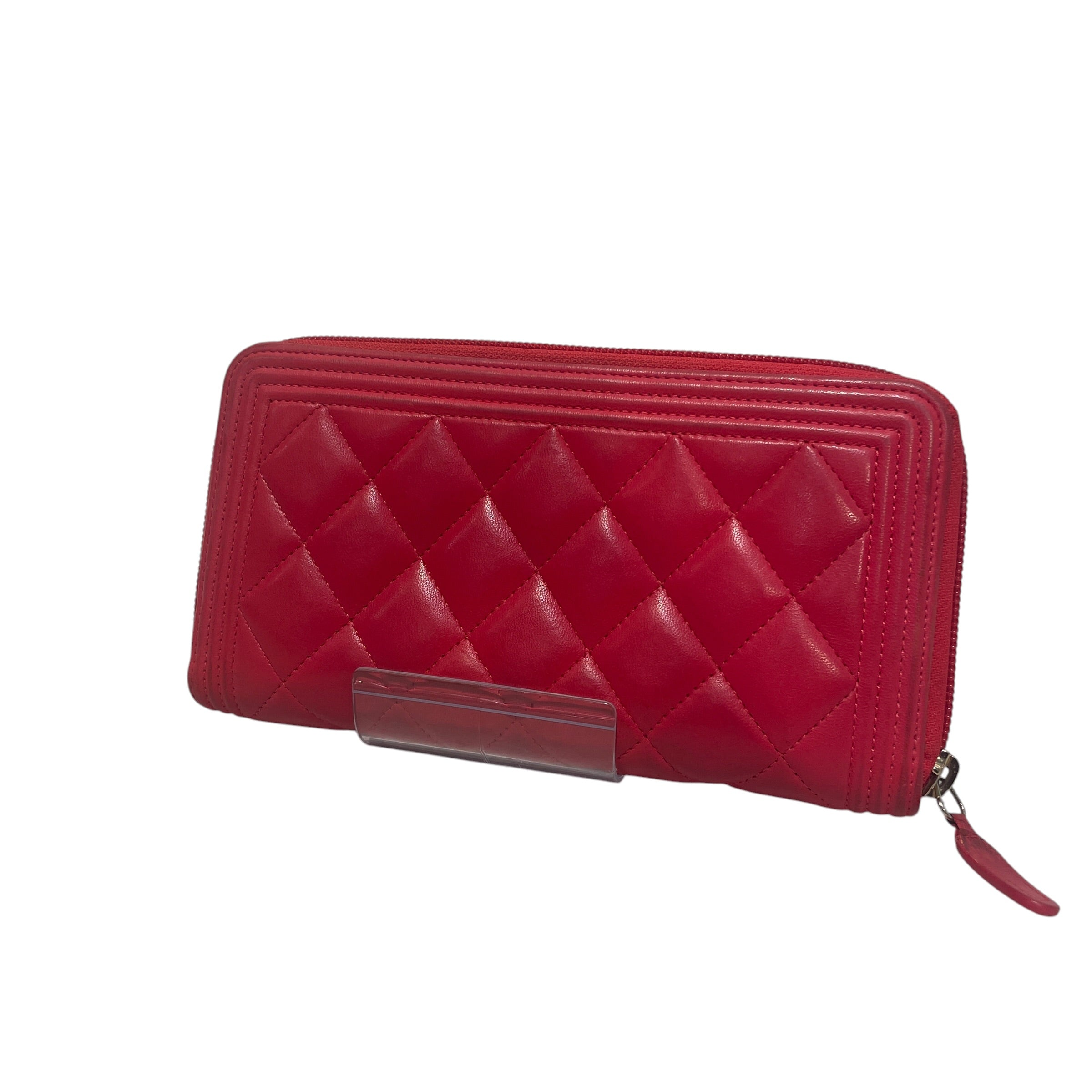 CHANEL/Long Wallet/Leather/PNK/L's/Quilted Boy Zip view 2