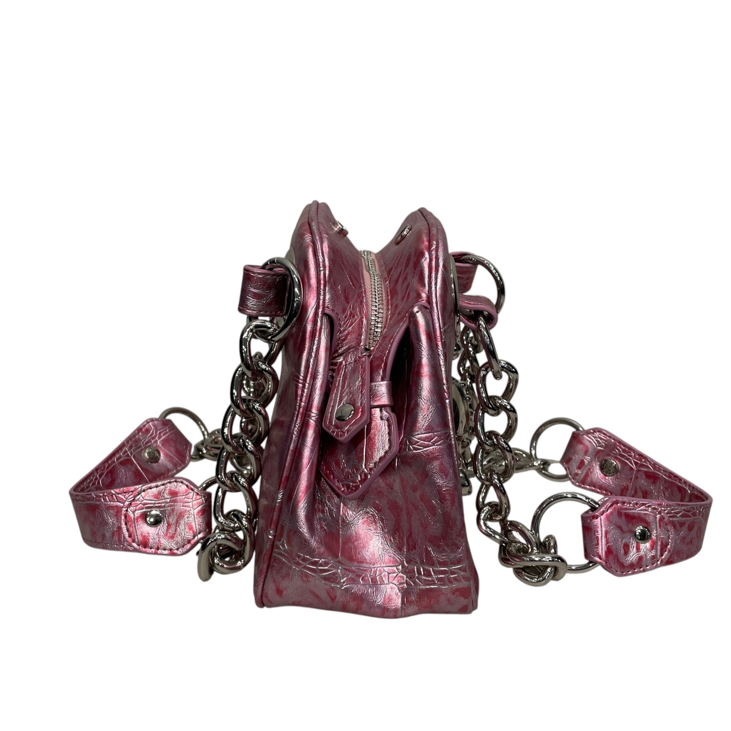 Vivienne Westwood/Bag/Faux Leather/PNK/VW YASMINE SHLDR BAG CROC LOGO view 3