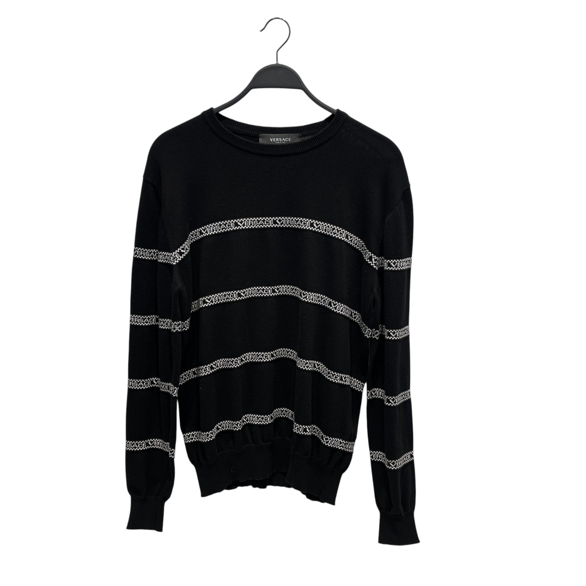 VERSACE/Sweatshirt/L/Cotton/BLK/striped versace view 1
