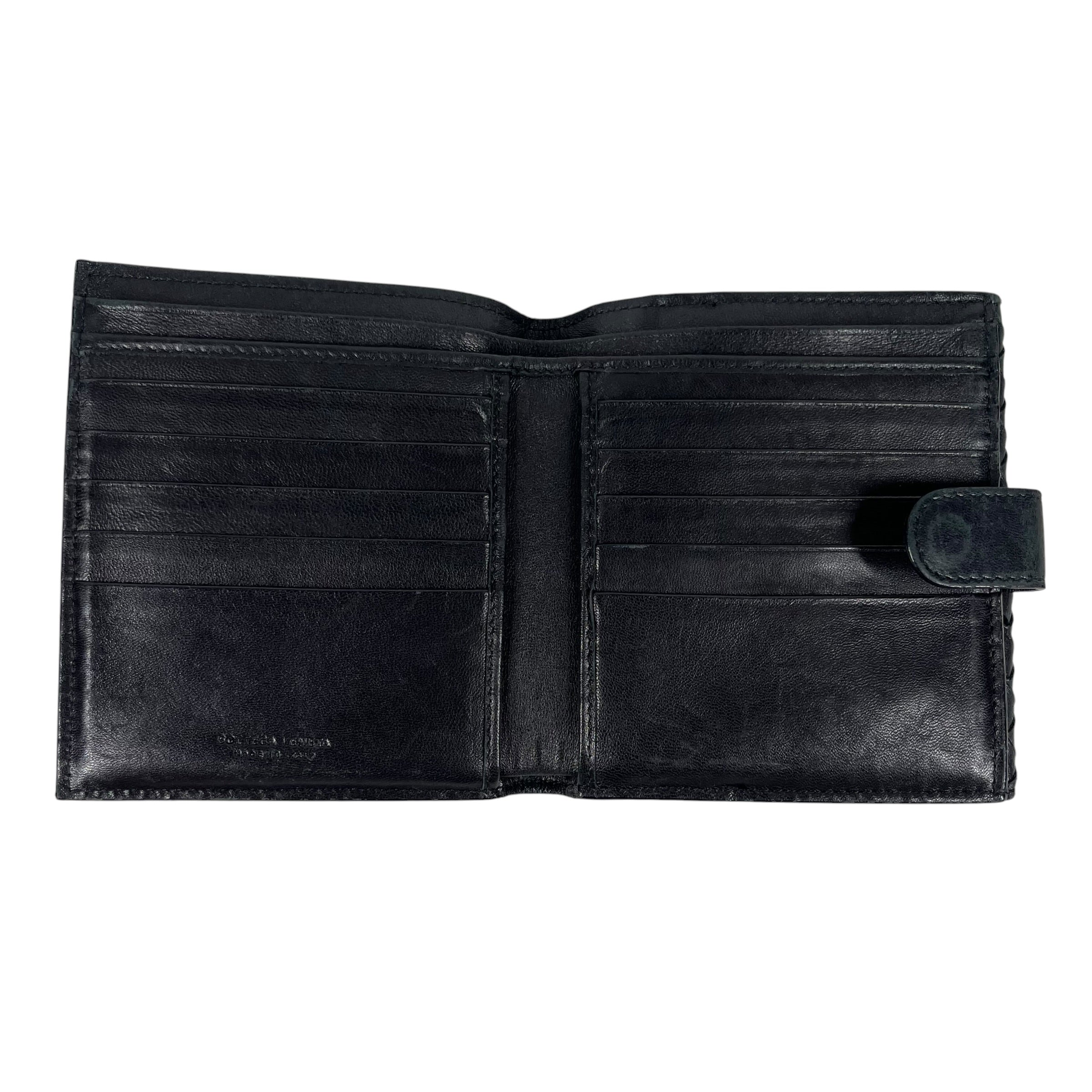 BOTTEGA VENETA/Bifold Wallet/Leather/BLK/Intrecciato Leather Wallet view 2