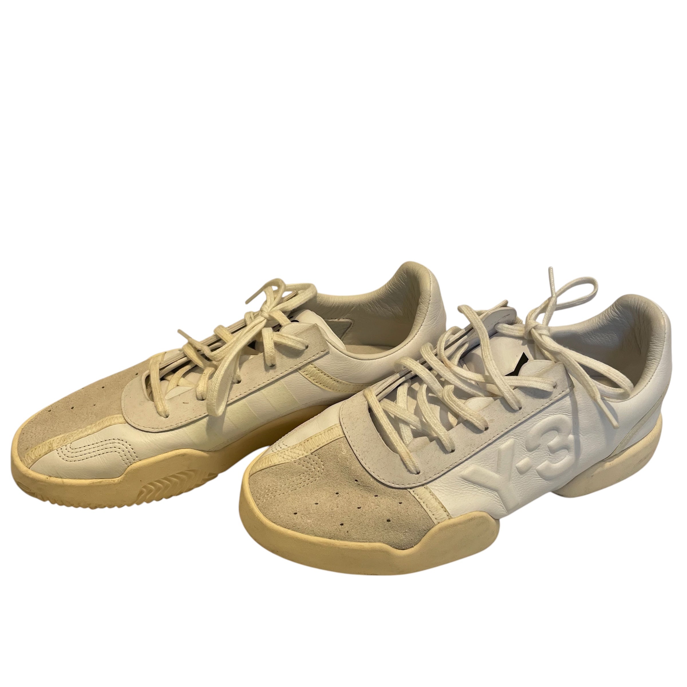 Y-3/Low-Sneakers/US 9/Leather/WHT/YOHJI YAMAMATO ADIDAS view 2