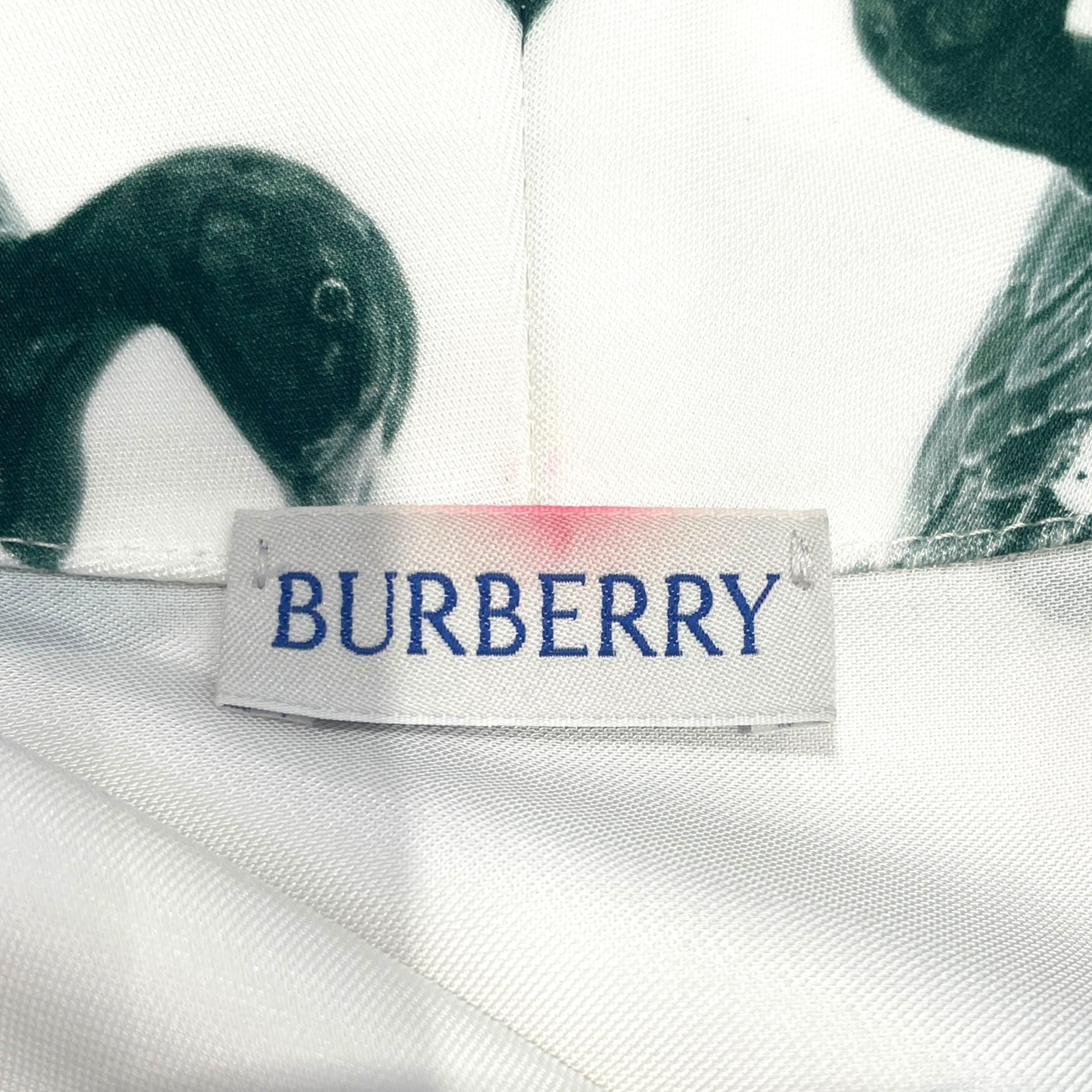 BURBERRY/LS Blouse/10/All Over Print/WHT/Green Waterbird Print view 3