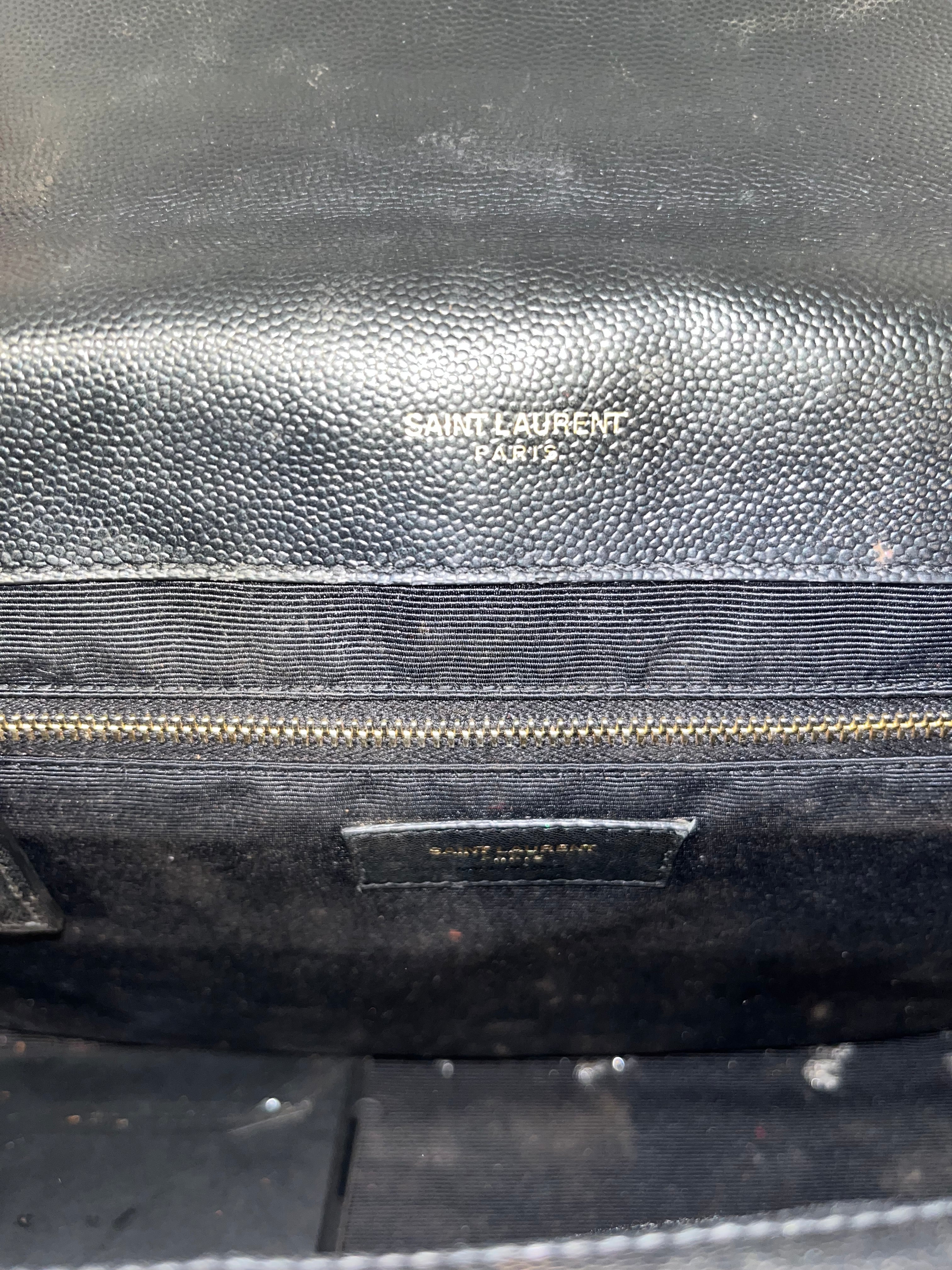 YVES SAINT LAURENT/Cross Body Bag/Leather/BLK/ARS4871980118 chevron bag view 4