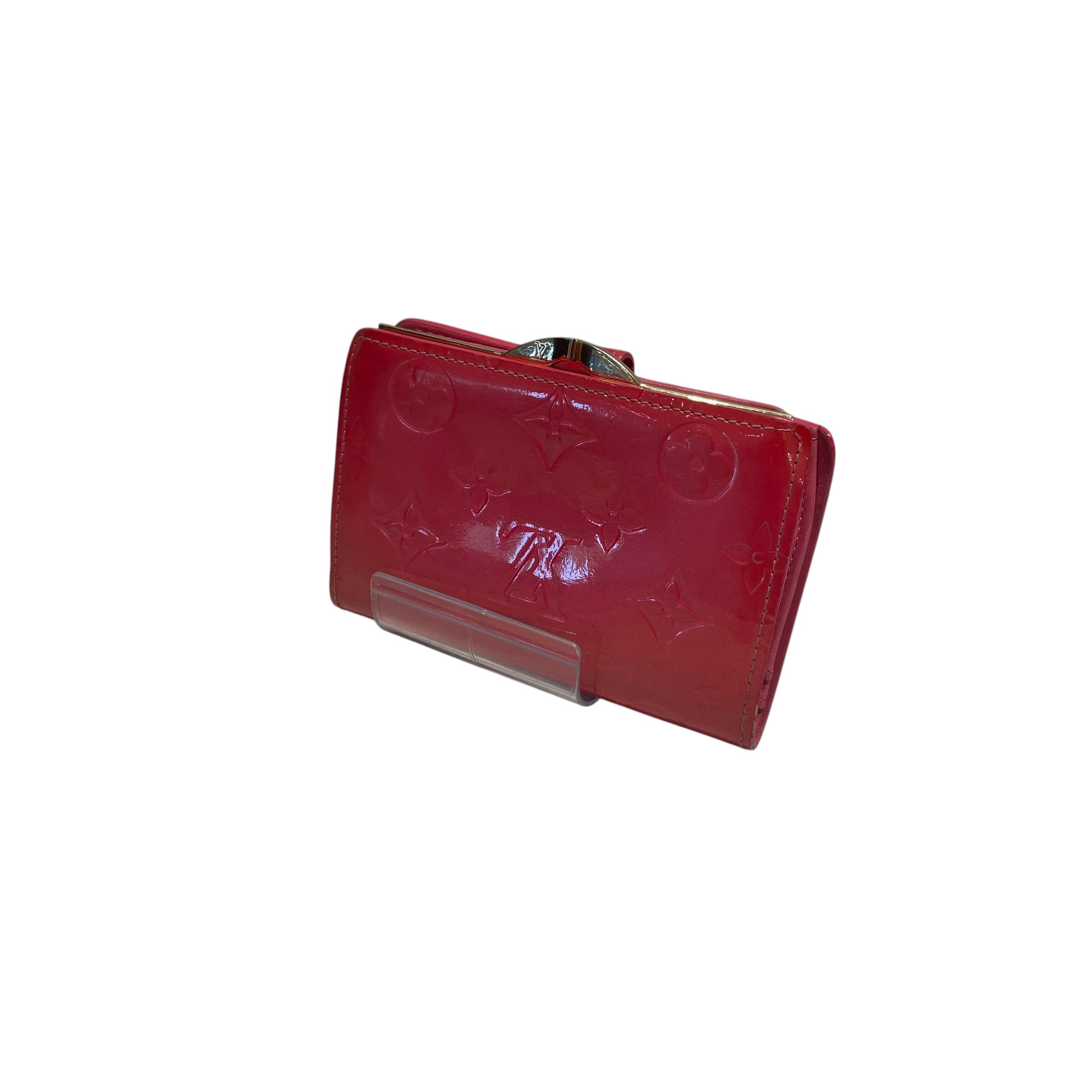 LOUIS VUITTON/Bifold Wallet/Leather/RED/L's/Vernis  french snap flap view 2
