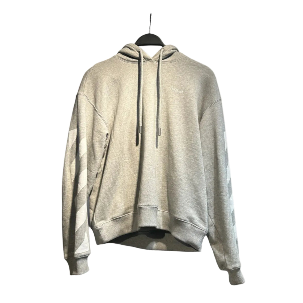OFF-WHITE/Hoodie/M/Cotton/GRY/NWT STRIPE SLEEVE HOODIE view 1