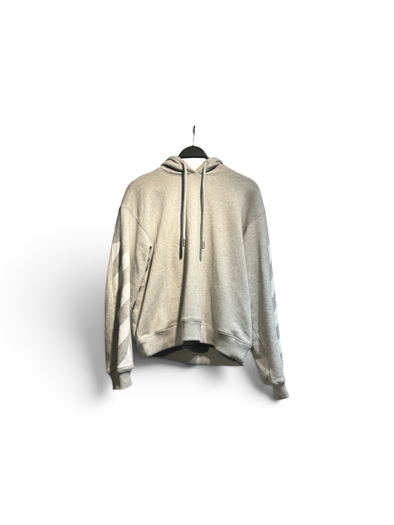 OFF-WHITE/Hoodie/M/Cotton/GRY/NWT STRIPE SLEEVE HOODIE view 1
