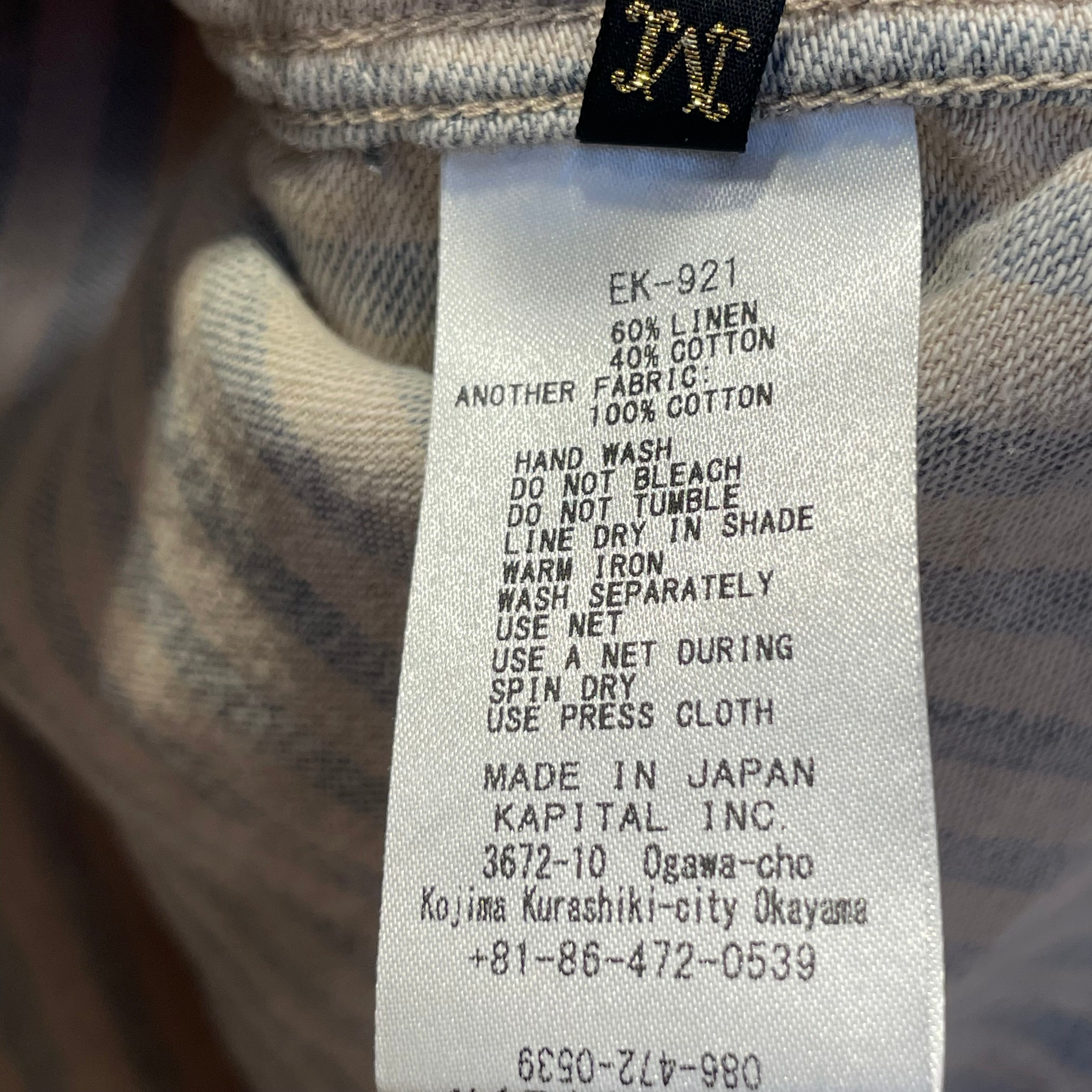 KAPITAL/Shirt/2/Linen/CRM/Stripe/NO BUTTONS/TIE BLUE STRIPE view 4