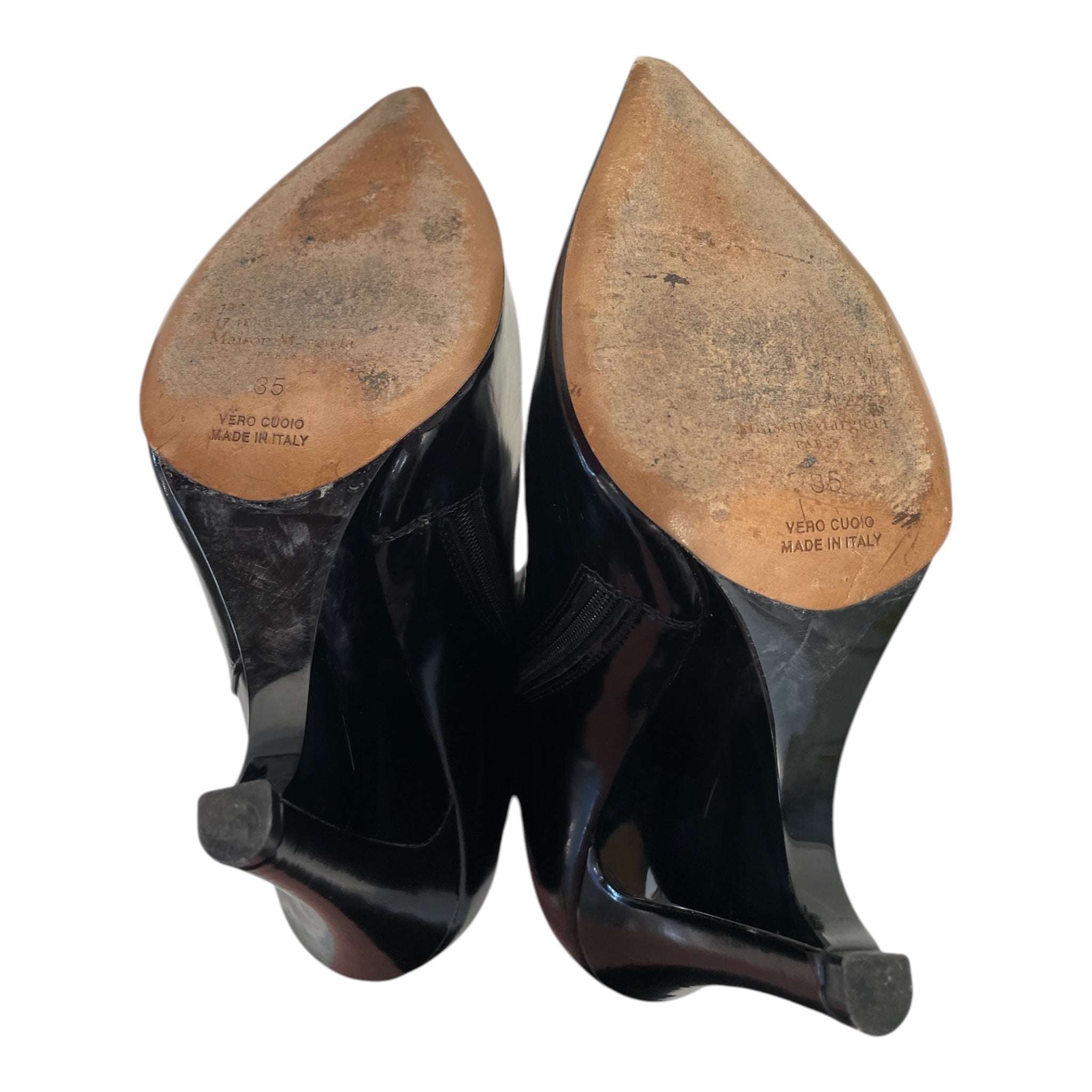 Maison Margiela/Heels/EU 35/Leather/BLK/Wedge Heel/translucent wedge view 4