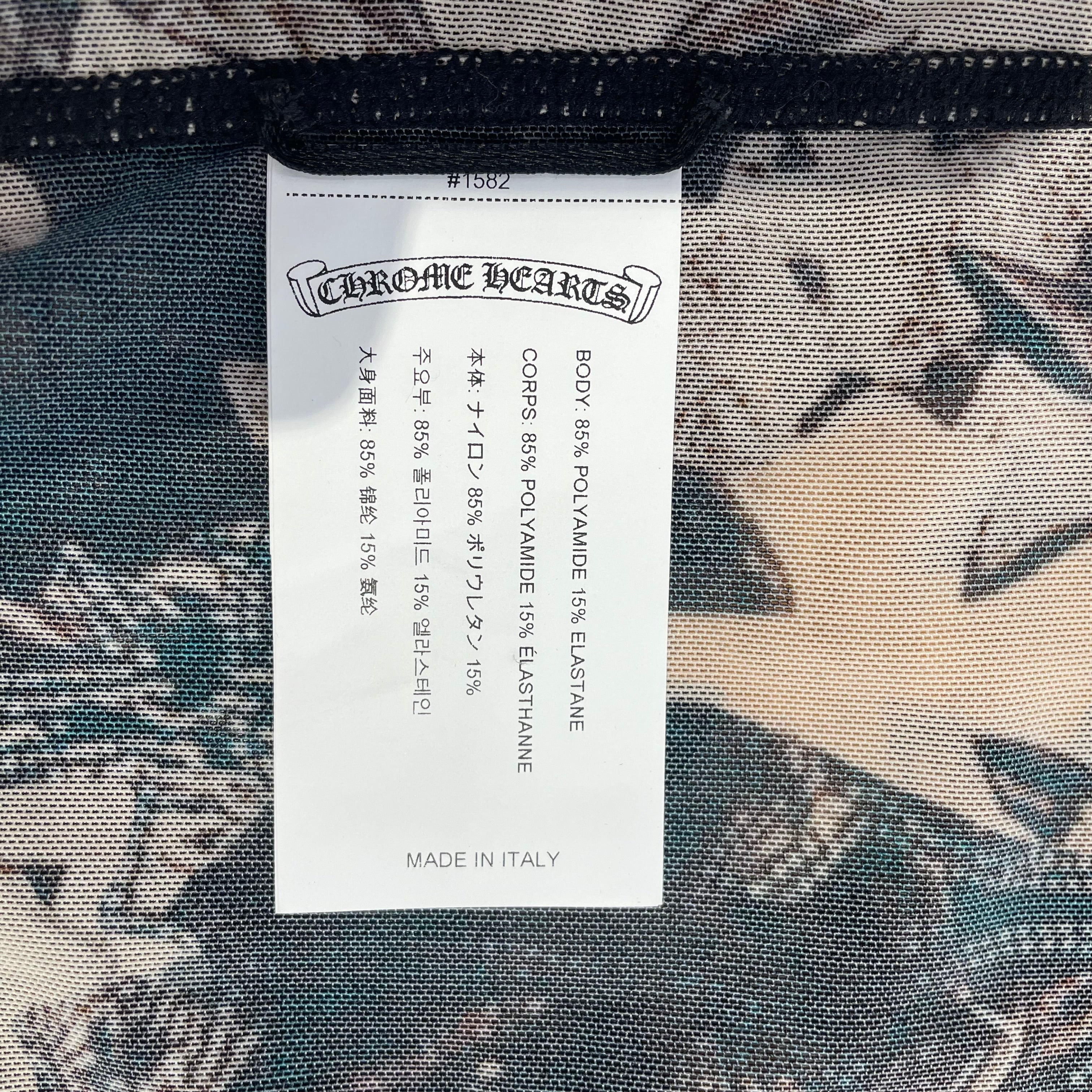 CHROME HEARTS/SL Cut & Sew/S/All Over Print/Nylon/BRW/WATERFALLS MESHSTACKED CROSS view 4