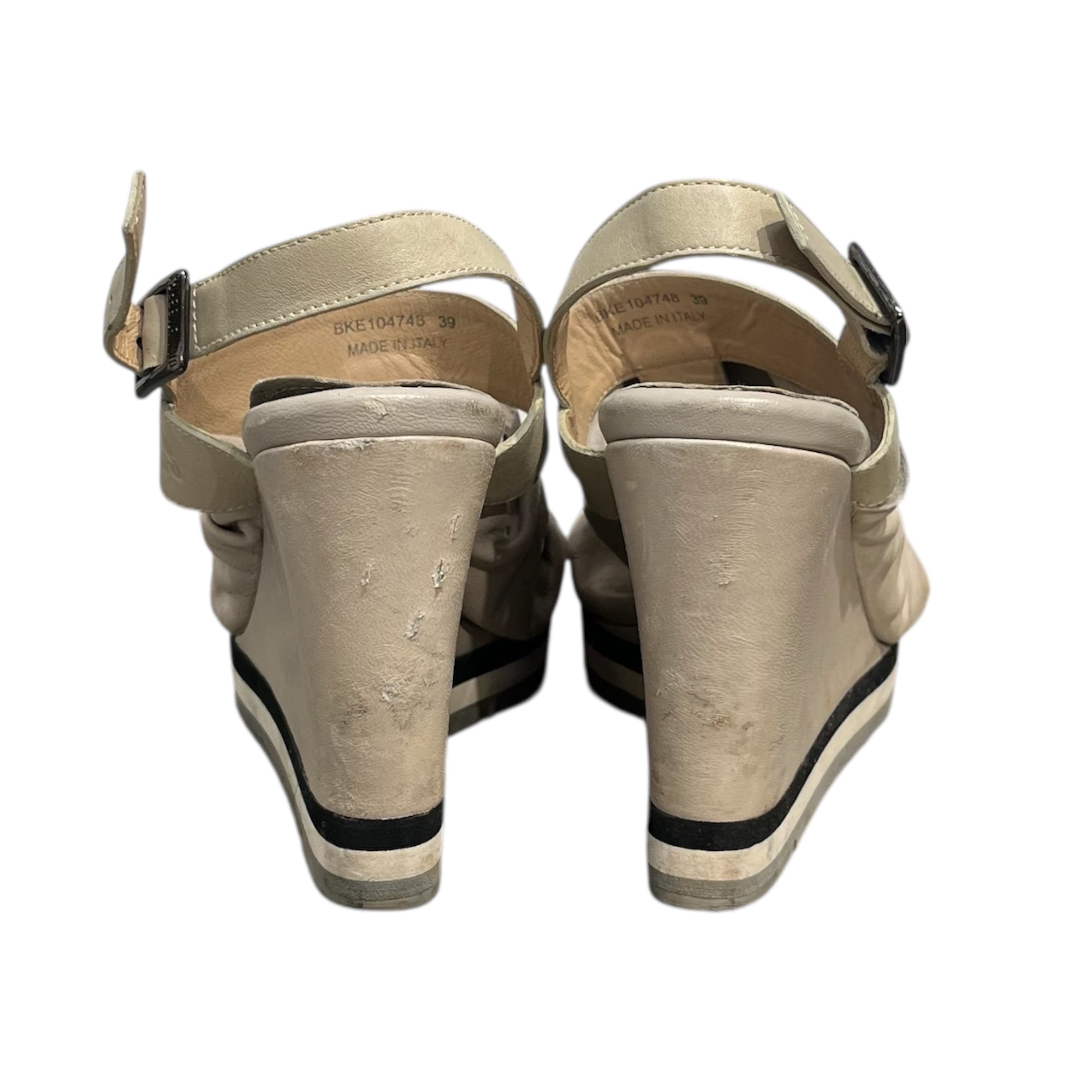 DIRK BIKKEMBERGS/Heels/EU 39/Leather/CRM/WRINKLE LEATHER WEGE HEELS view 3