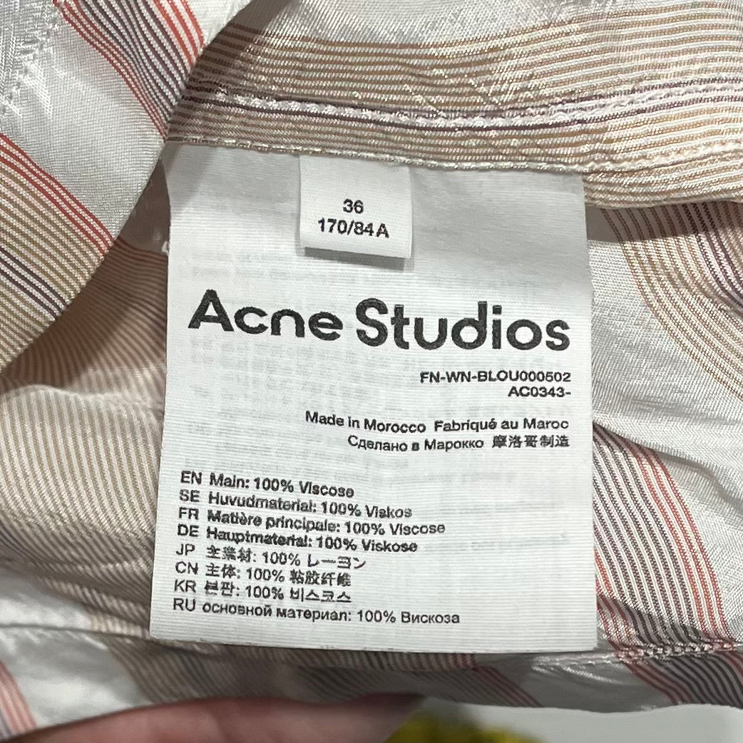 Acne Studios/SS Shirt/36/Cotton/MLT/Stripe/Red gold silver stripe view 4