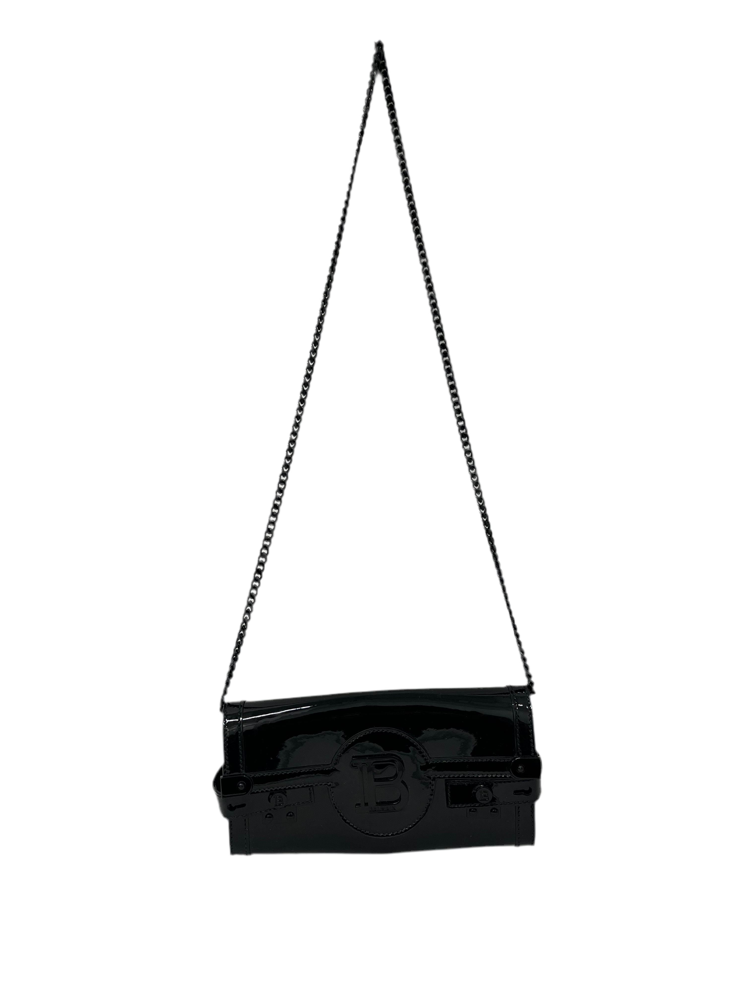 BALMAIN/Hand Bag/Leather/BLK/b-buzz pouch 23 patent view 1