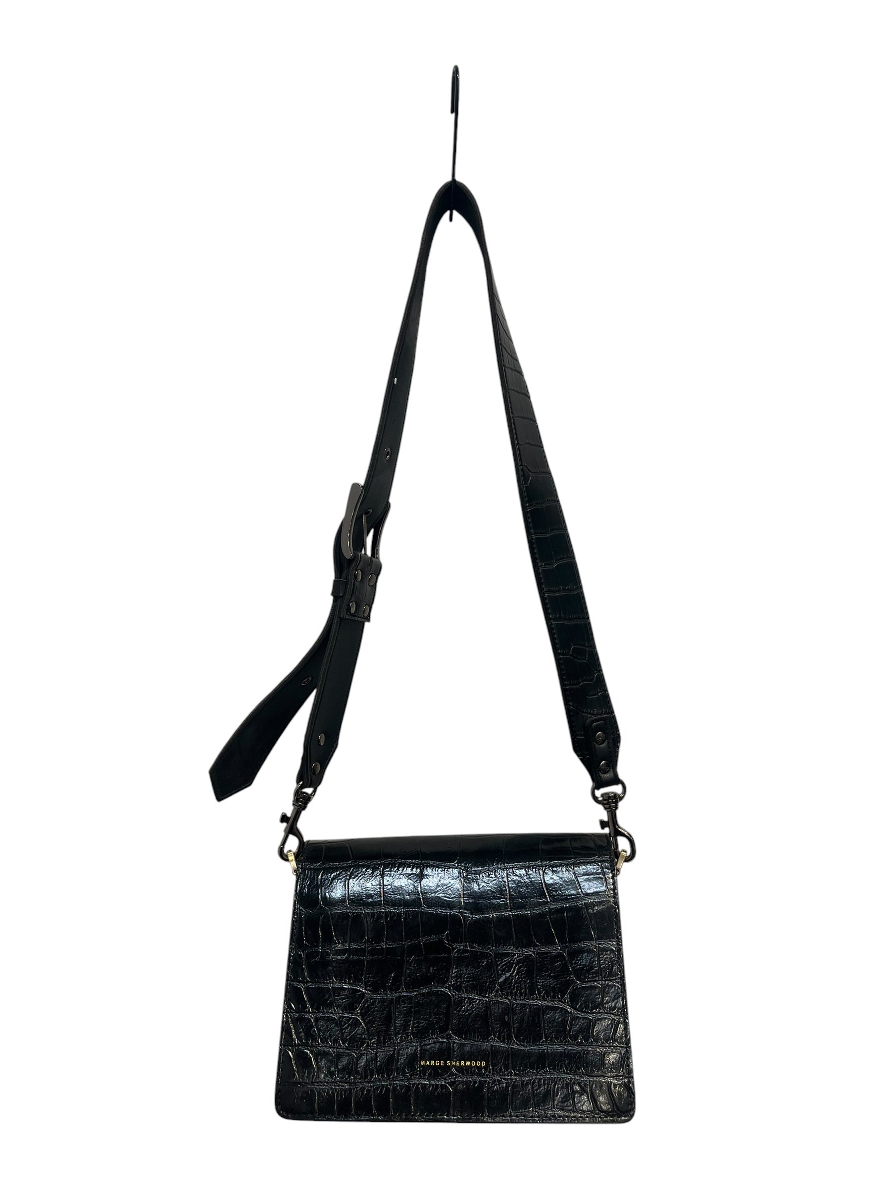 MARGE SHERWOOD/Cross Body Bag/Leather/BLK/BLACK CROC EMBOSSED LEATHER view 2