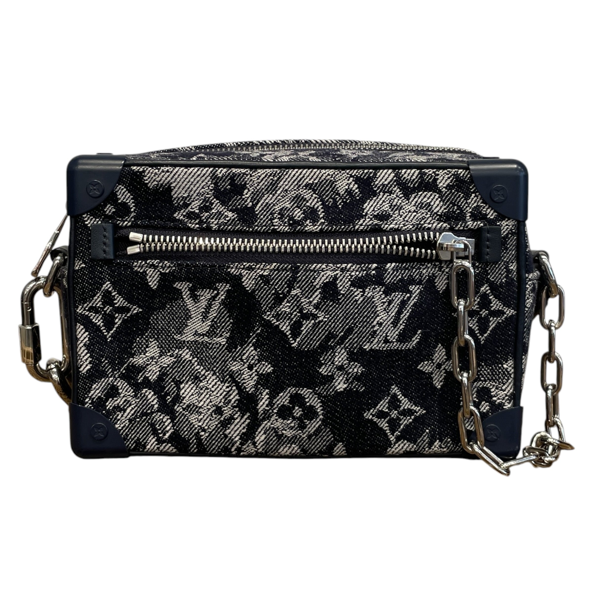 LOUIS VUITTON/Cross Body Bag/Monogram/Cotton/BLU/LOUIS VUITTON SOFT TRUNK MINI view 4