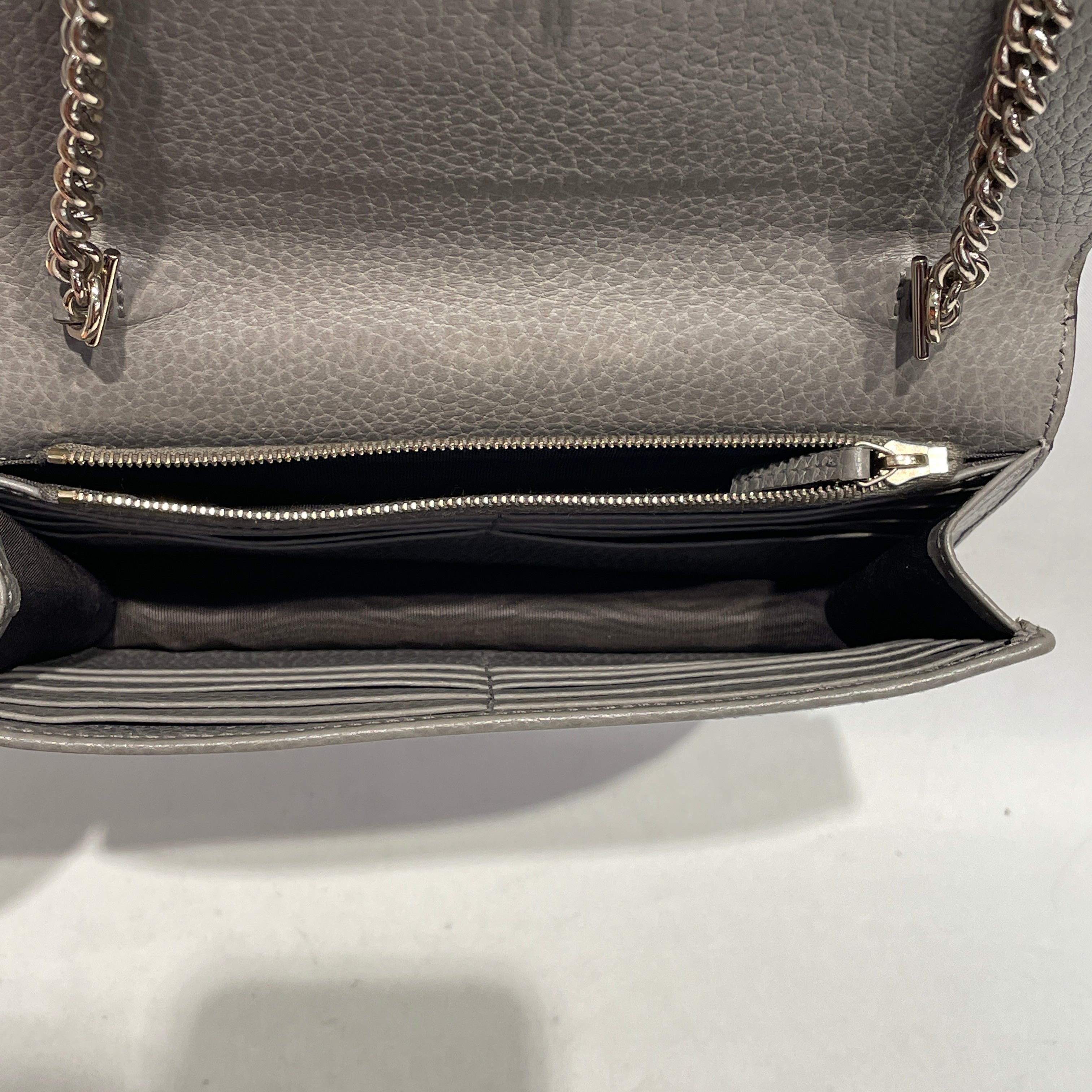 GUCCI/Cross Body Bag/Leather/GRY/GUCCI INTERLOCKING G view 3