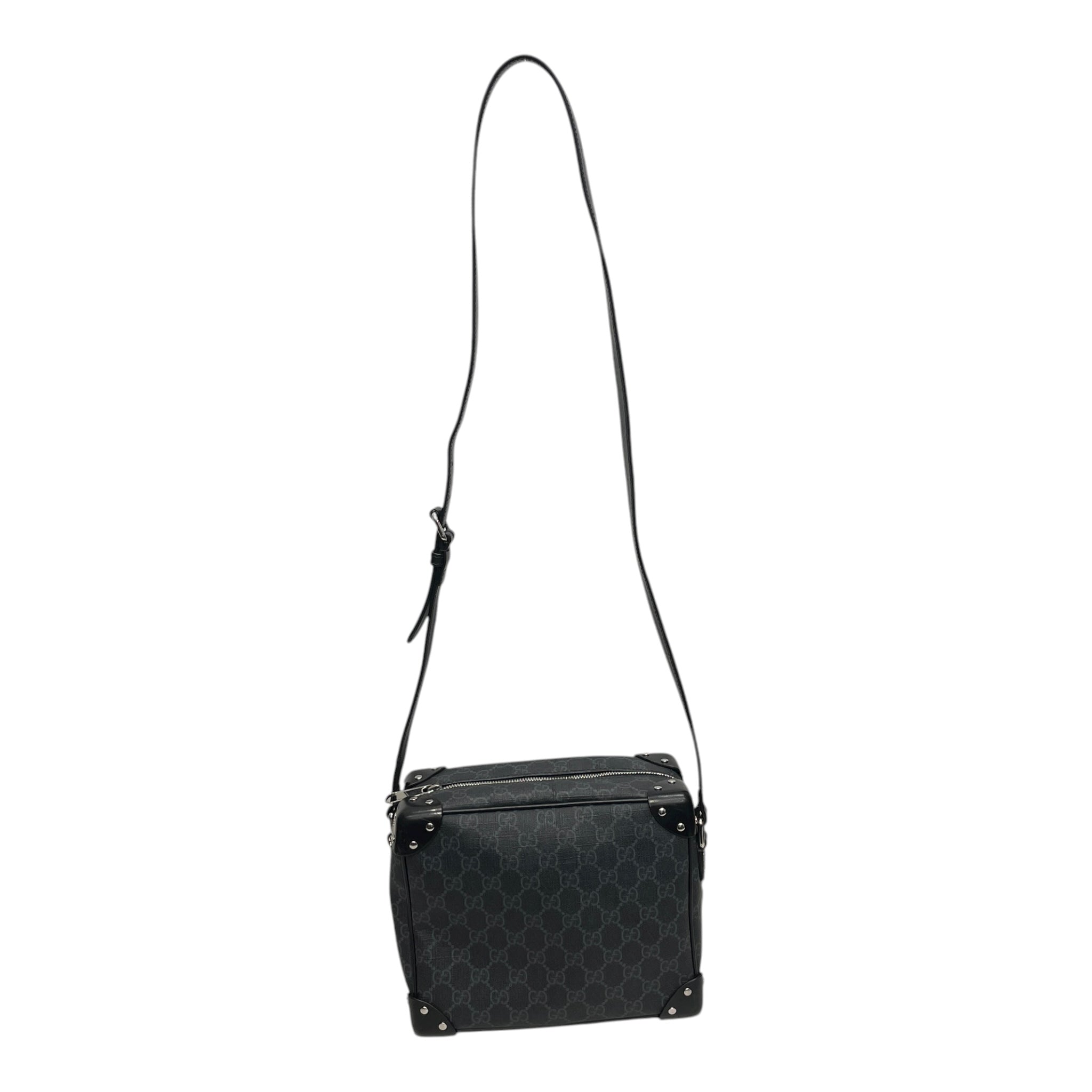 GUCCI/Cross Body Bag/Monogram/Leather/BLK/GG SUPREME TRUNK SHOULDER BAG view 2