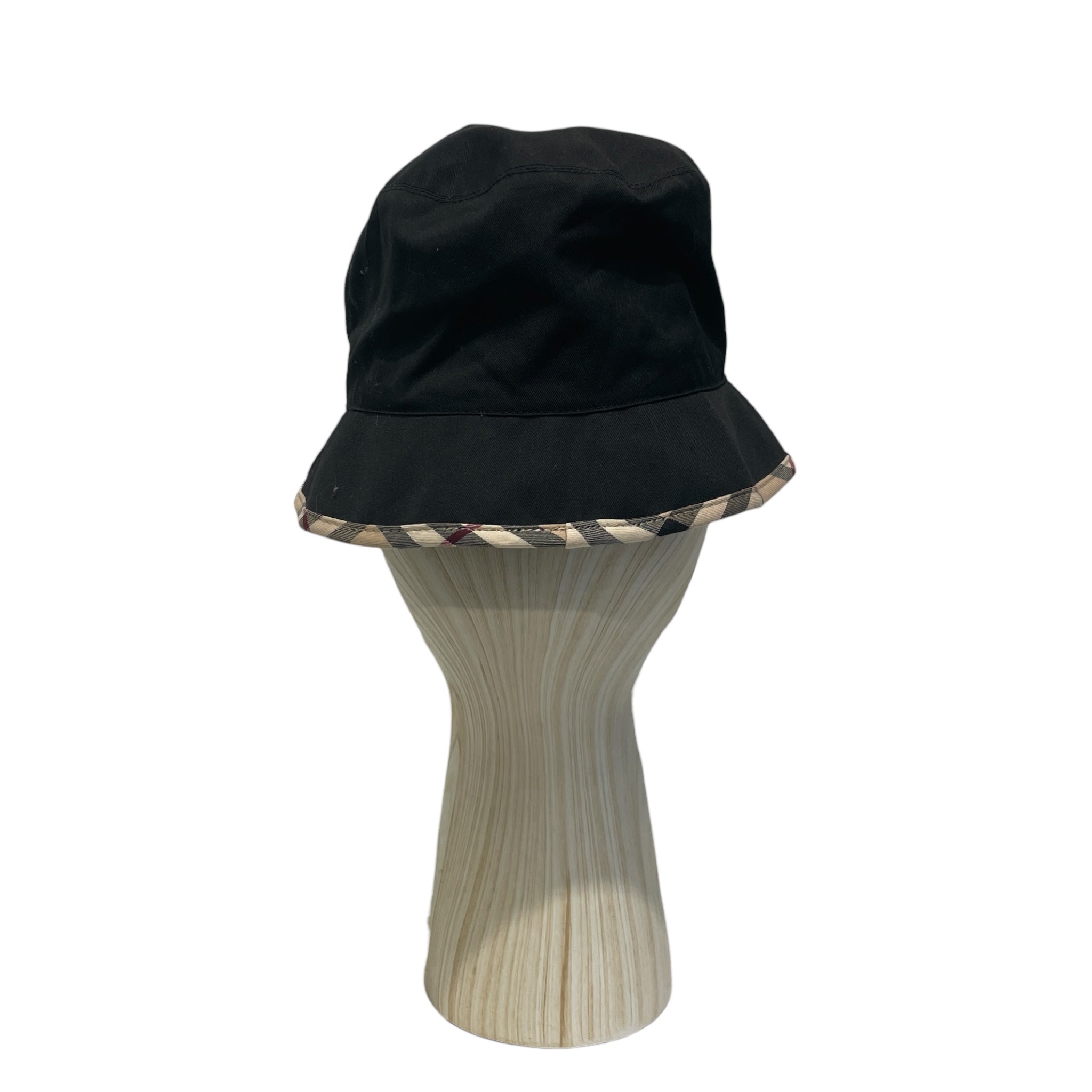 BURBERRY LONDON/Bucket Hat/OS/Border/Cotton/BLK/Tartan Accent Bucket Hat view 2