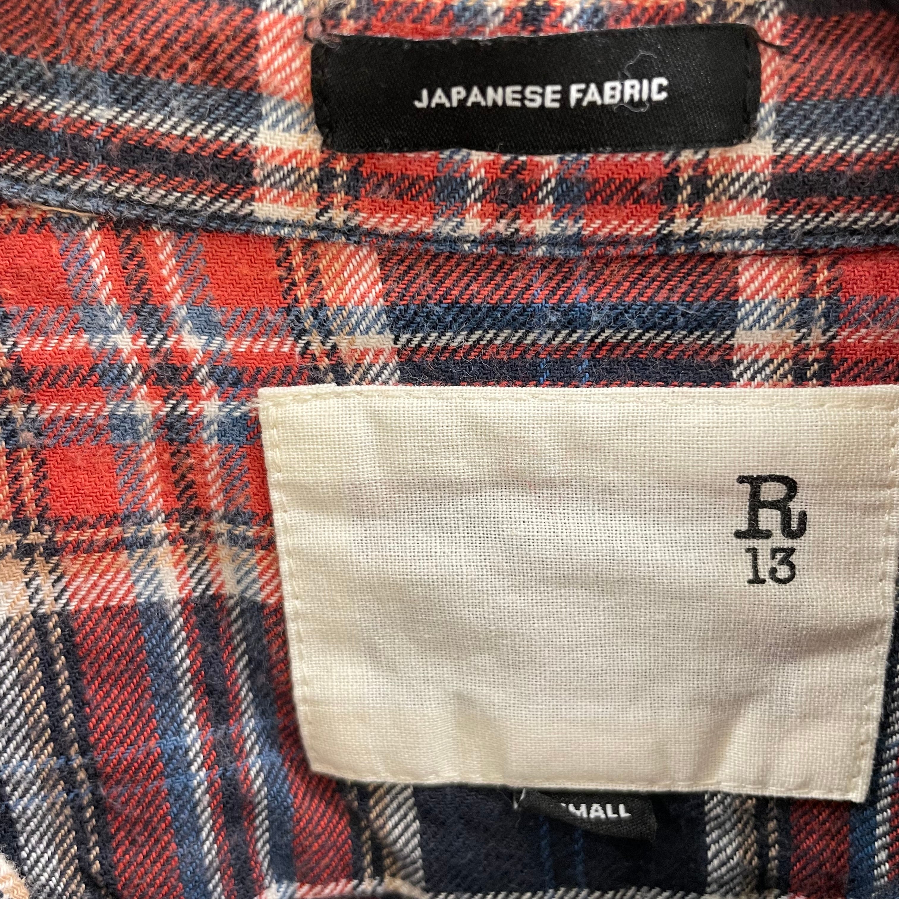 R13/Flannel Shirt/XS/Cotton/ORN/Plaid/Japenese Fabric Blue/Orange view 4