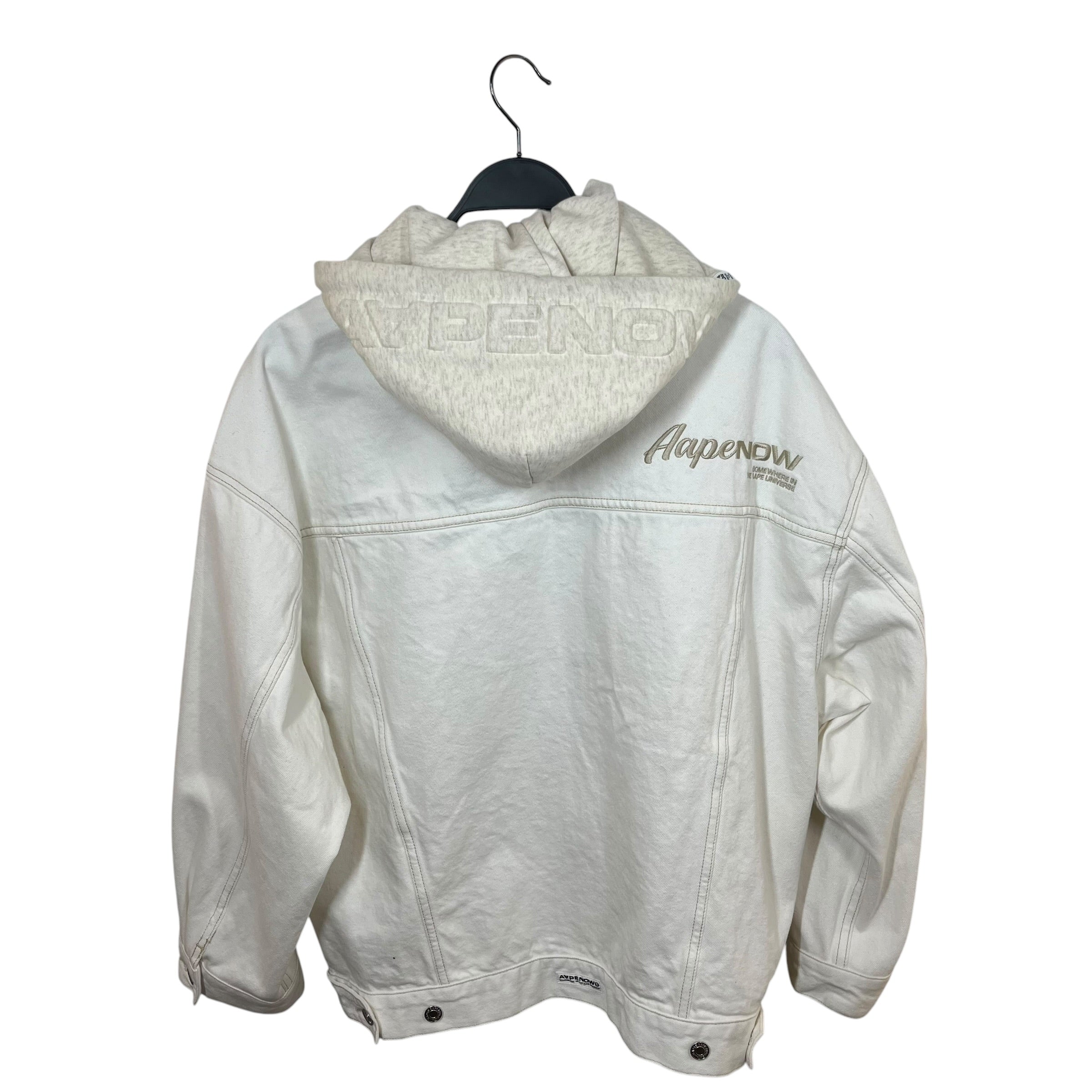 AAPE BY A BATHING APE/Denim Jkt/XL/Denim/WHT/White hooded denim jkt view 2