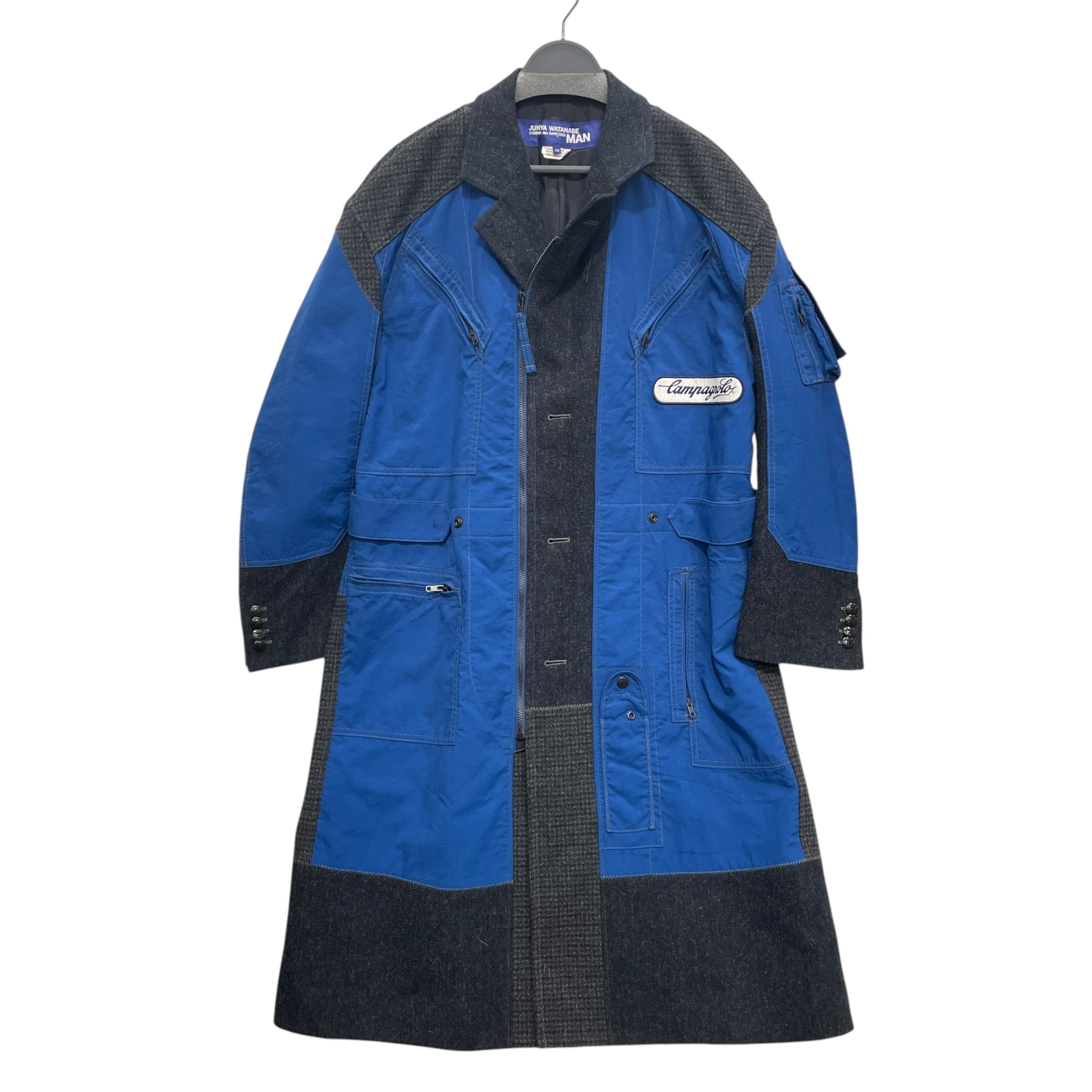 JUNYA WATANABE COMME des GARCONS/Coat/XS/Nylon/BLU/JW CDG MIXED MED BLU COAT view 1