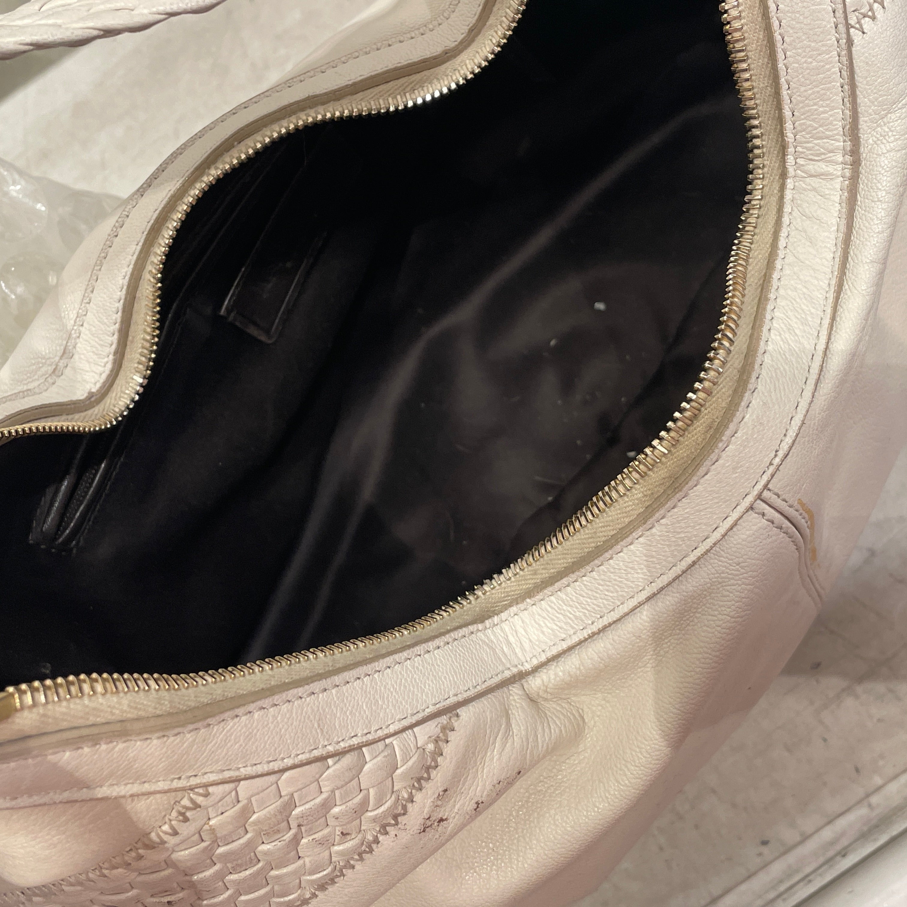 YVES SAINT LAURENT/Hand Bag/Leather/WHT/HOBO BAG view 5