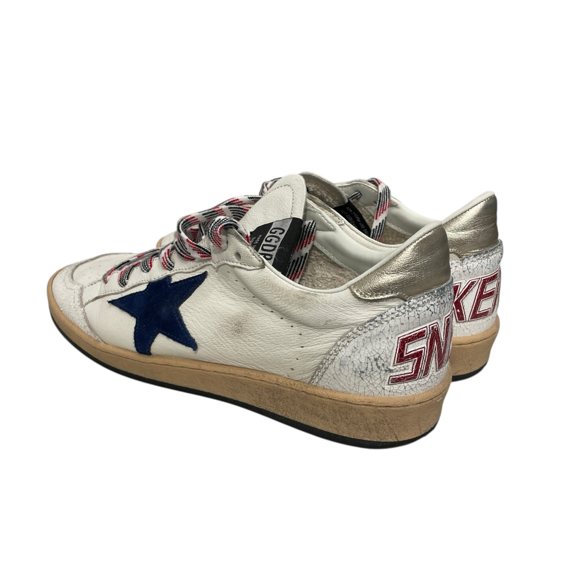 GOLDEN GOOSE/Low-Sneakers/EU 40/Leather/WHT/BLUE STAR SNEAKER LOGO HEEL view 2