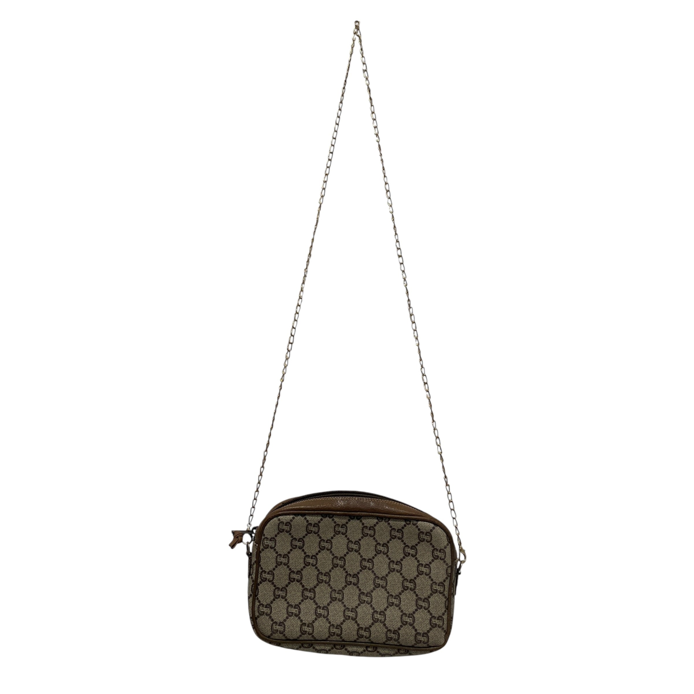 GUCCI/Cross Body Bag/Monogram/Leather/GRY/Plus Mini Shoulder view 2
