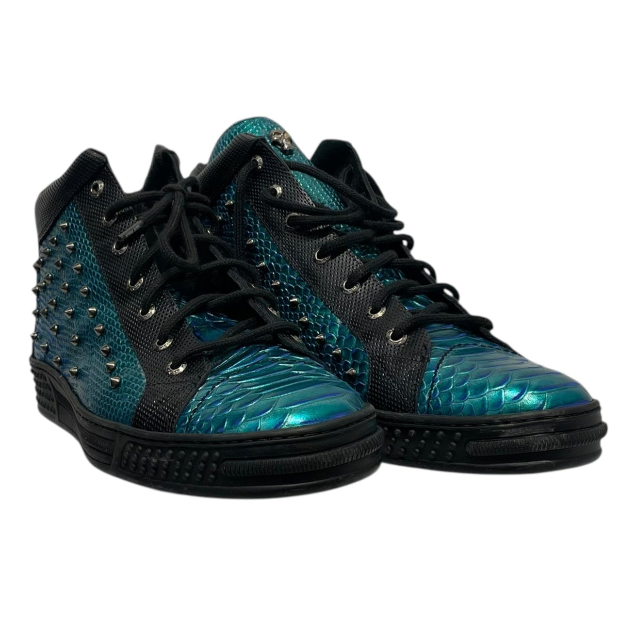 NEW ROCK/Hi-Sneakers/US 12/Leather/BLU/dragon pattern view 1