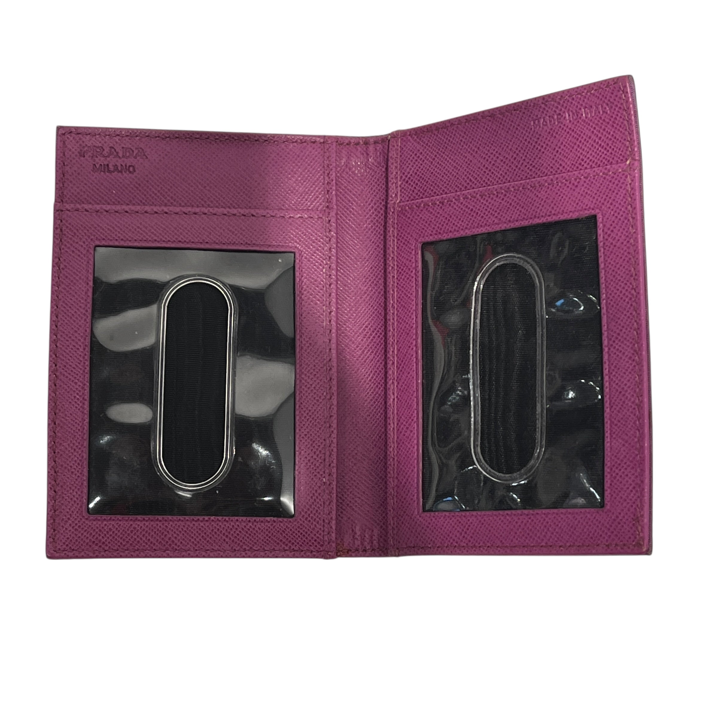 PRADA/Bifold Wallet/Nylon/PPL/CARD HOLDER stain view 6