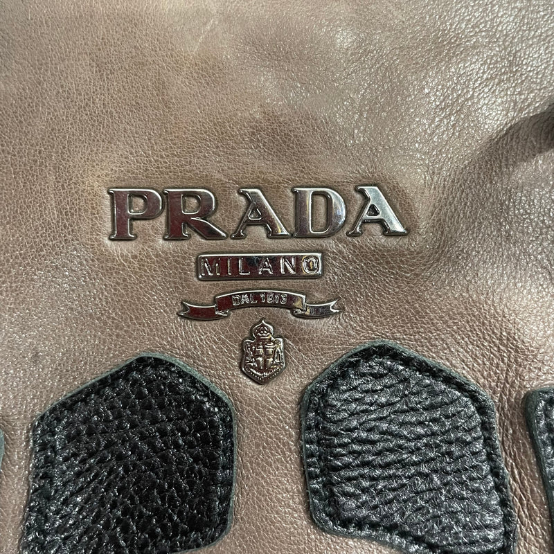 PRADA/Tote Bag/Graphic/Leather/BRW/SKELETON PATTERN