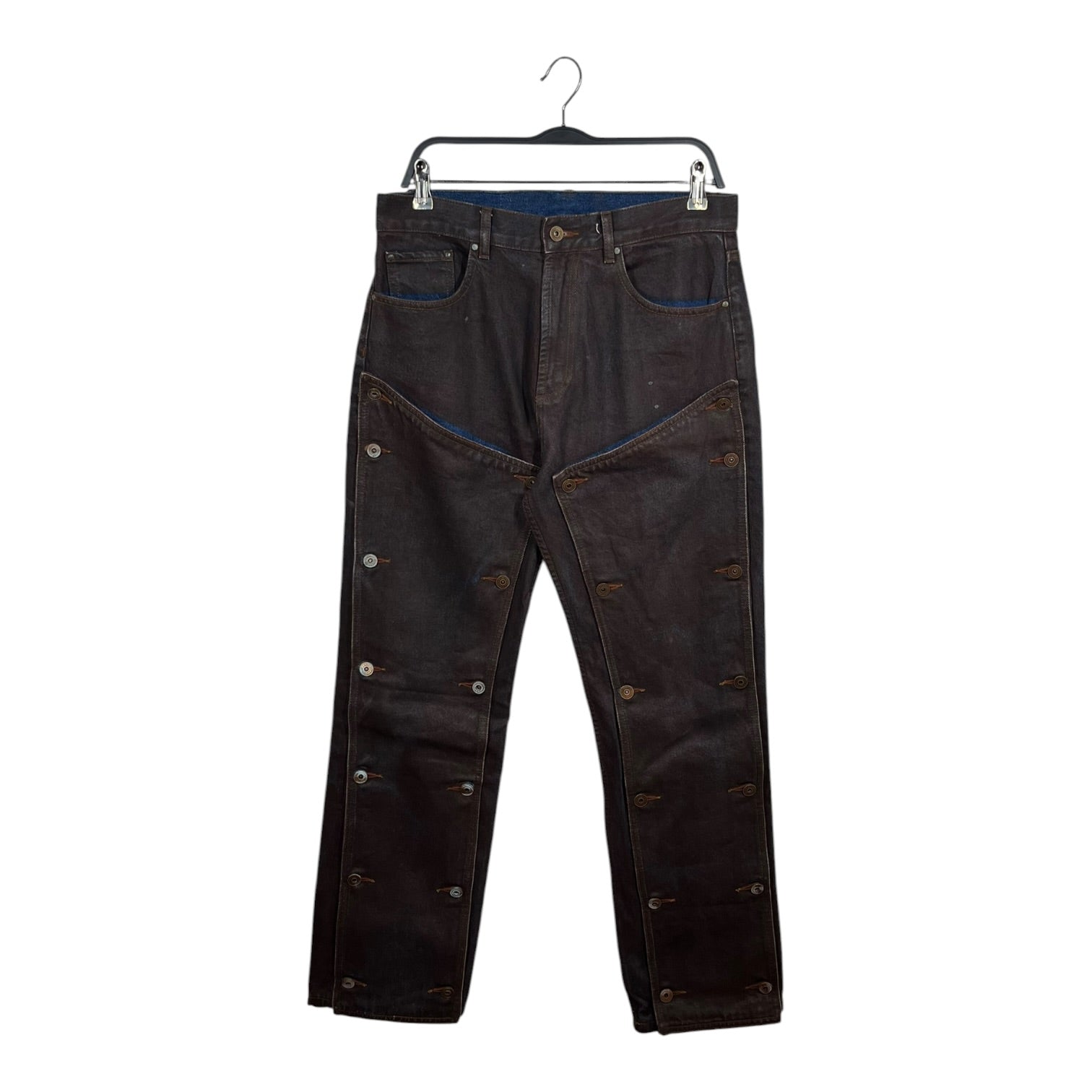 Y/PROJECT/Straight Pants/31/Cotton/BRW/SNAP DOUBLE-KNEES view 1