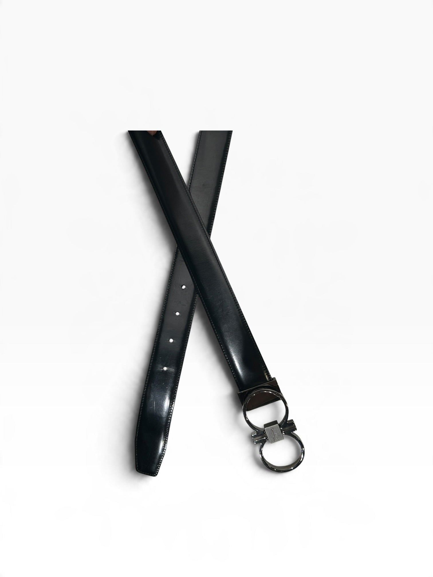 Salvatore Ferragamo/Belt/Leather/BLK/M's/METAL BELT BUCKLE view 2