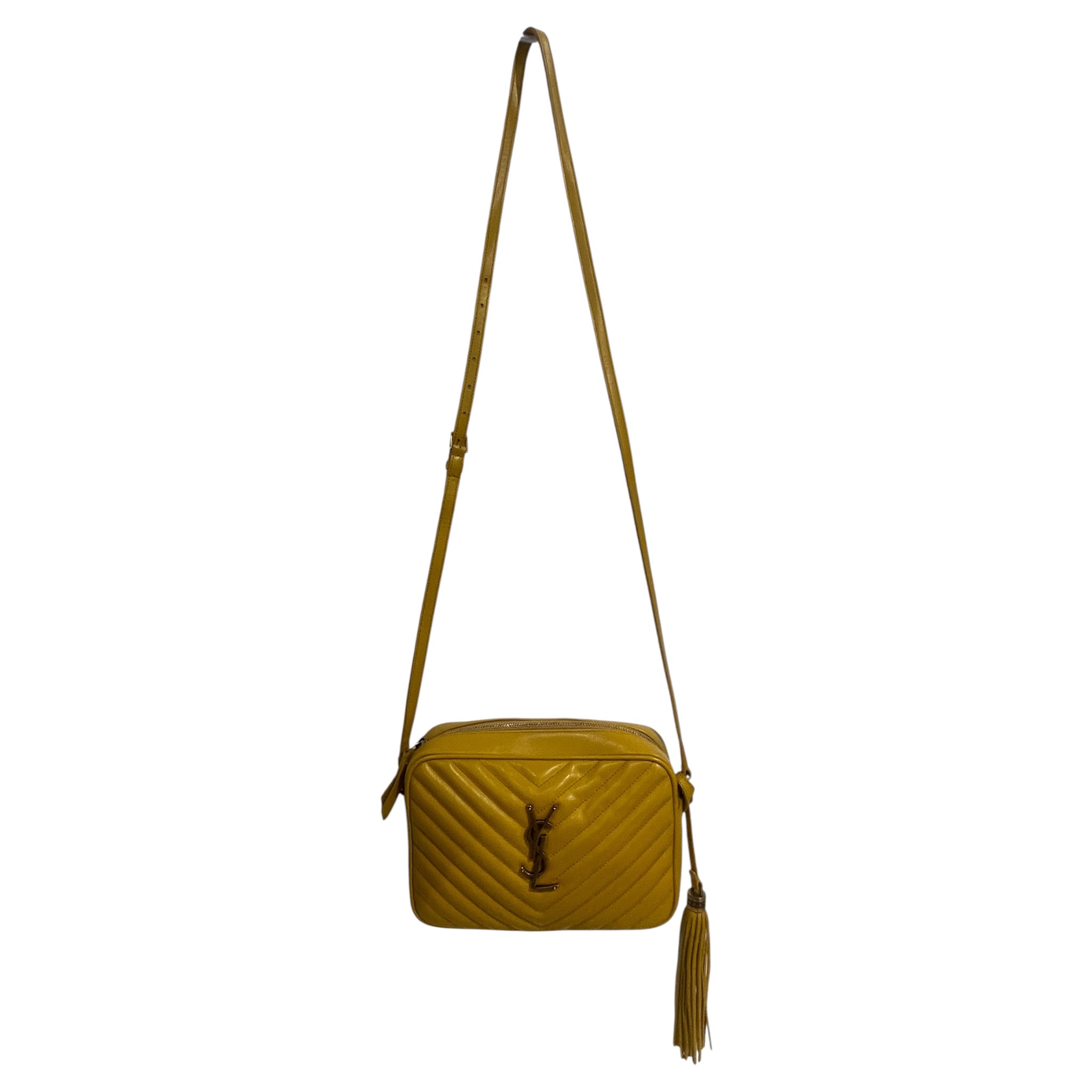 YVES SAINT LAURENT/Cross Body Bag/Leather/YEL/GLD Hardware Mini view 1