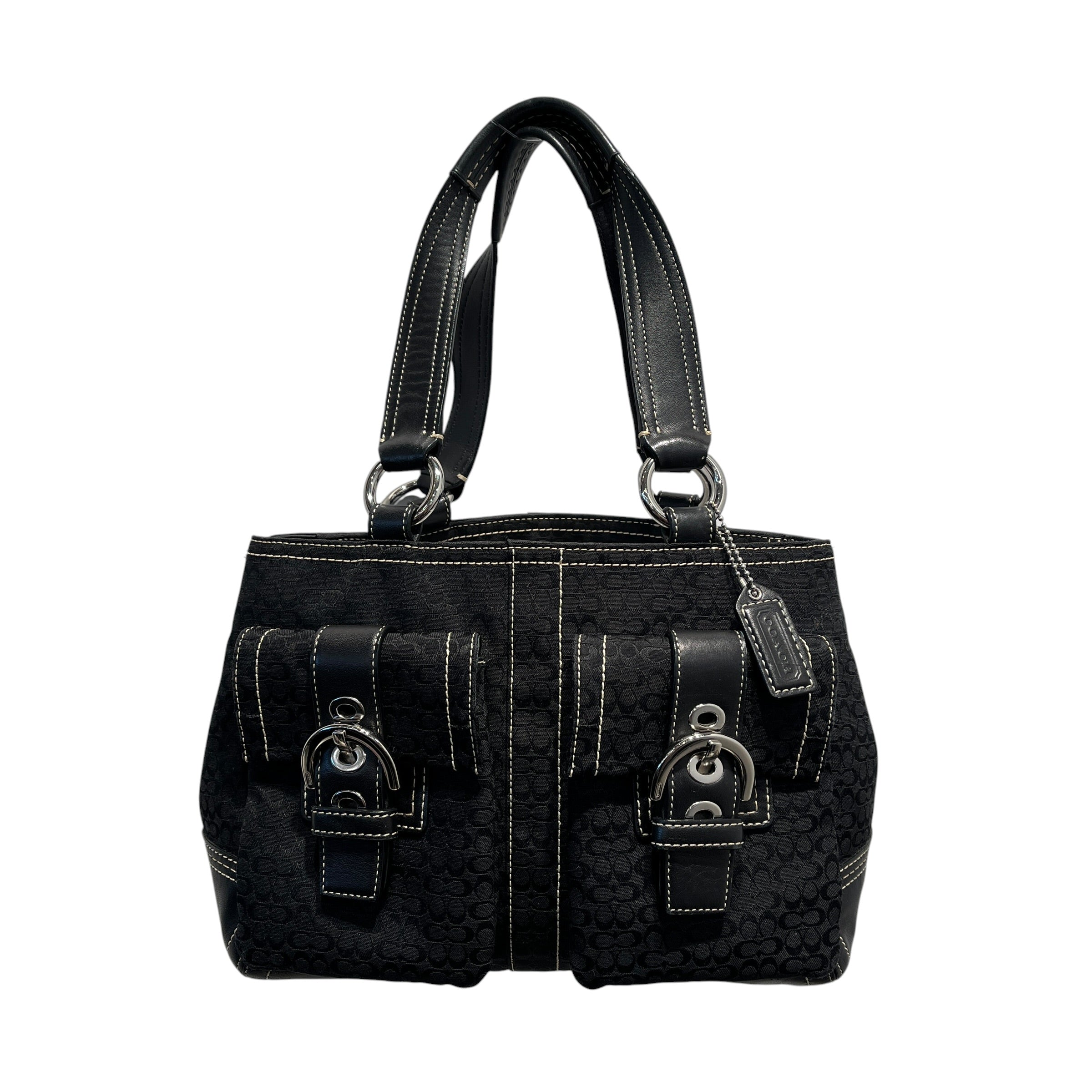 COACH/Hand Bag/Cotton/BLK/soho view 1
