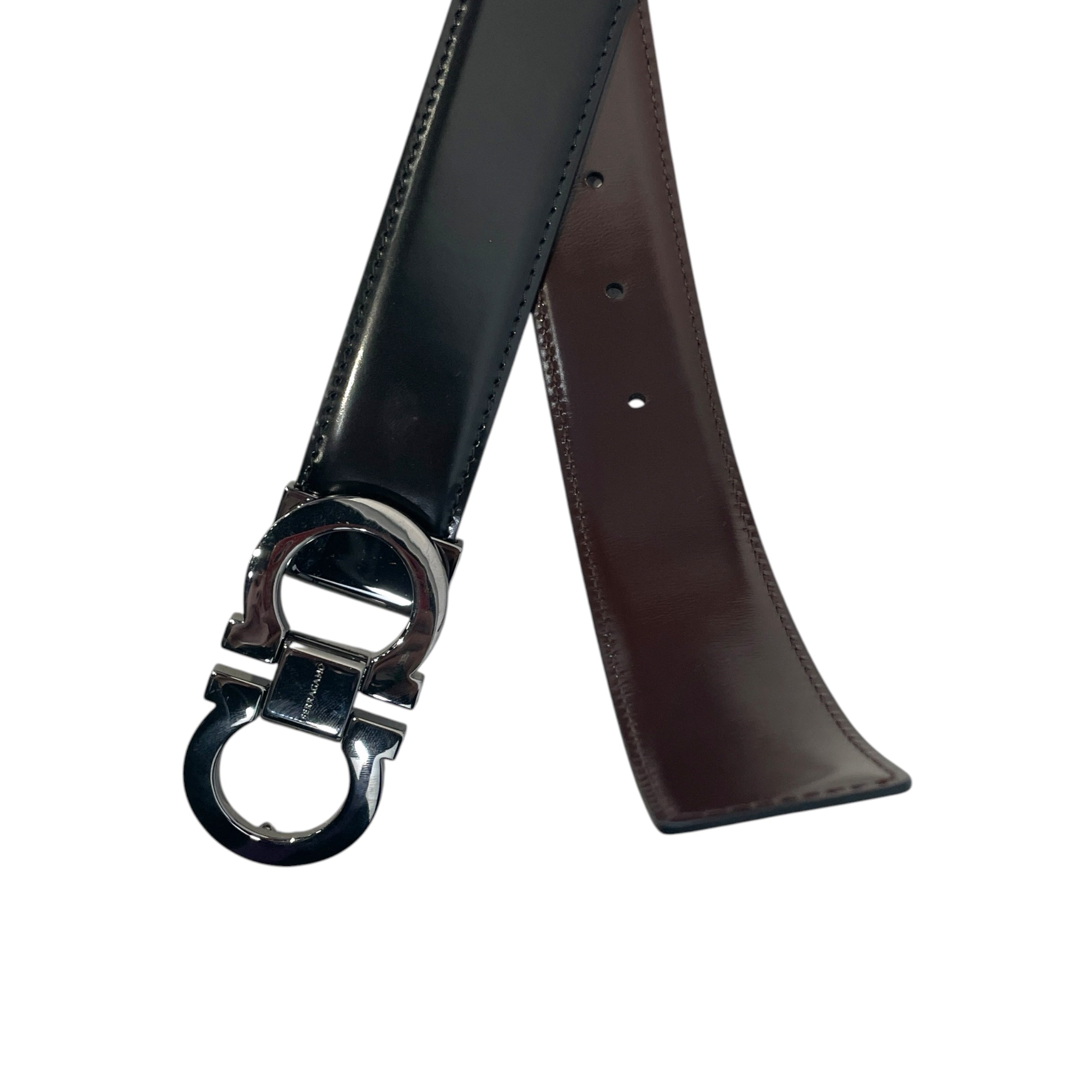 Salvatore Ferragamo/Belt/Leather/BLK/smooth shiny leather view 2