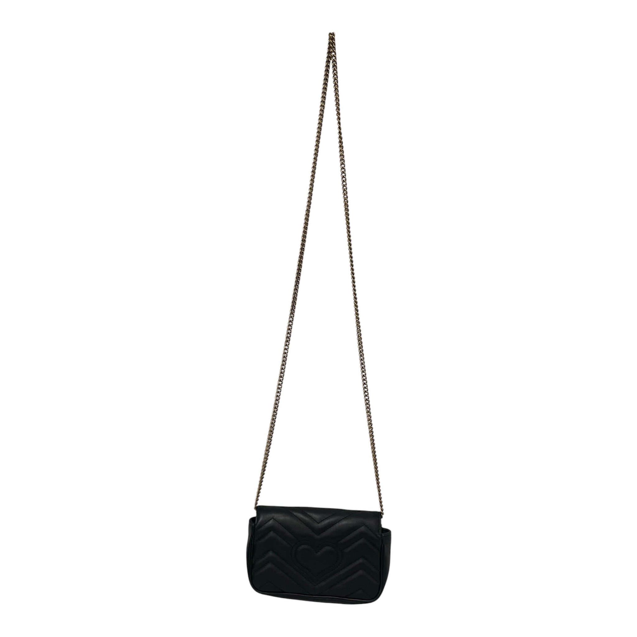 GUCCI/Cross Body Bag/Leather/BLK/MARMONT MINI QUILTED 476433 view 2