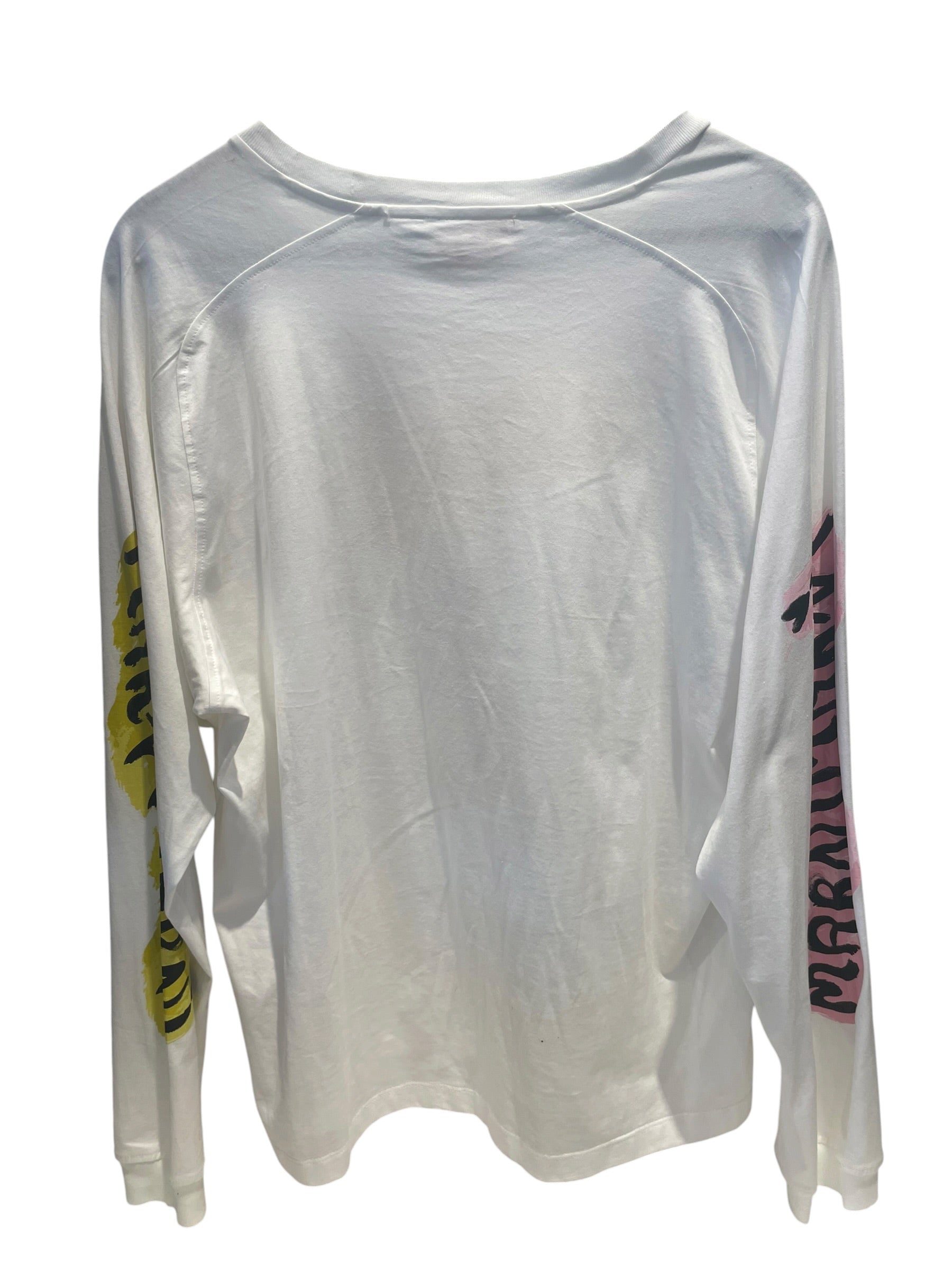 MARNI/LS T-Shirt/56/Cotton/WHT/Brushstroke Logo view 2