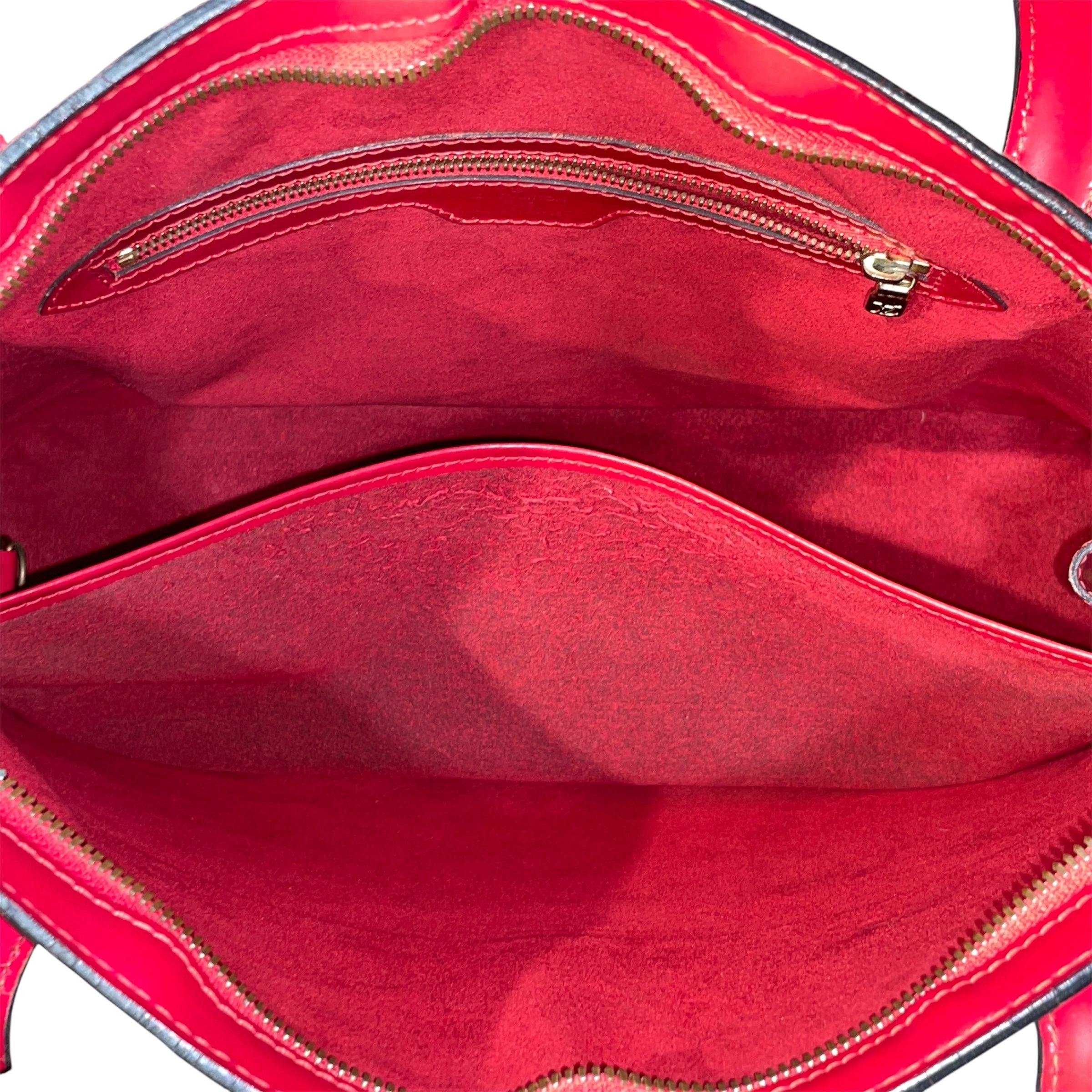 LOUIS VUITTON/Hand Bag/Leather/RED/Lussac Epi Leather Top Handle view 4