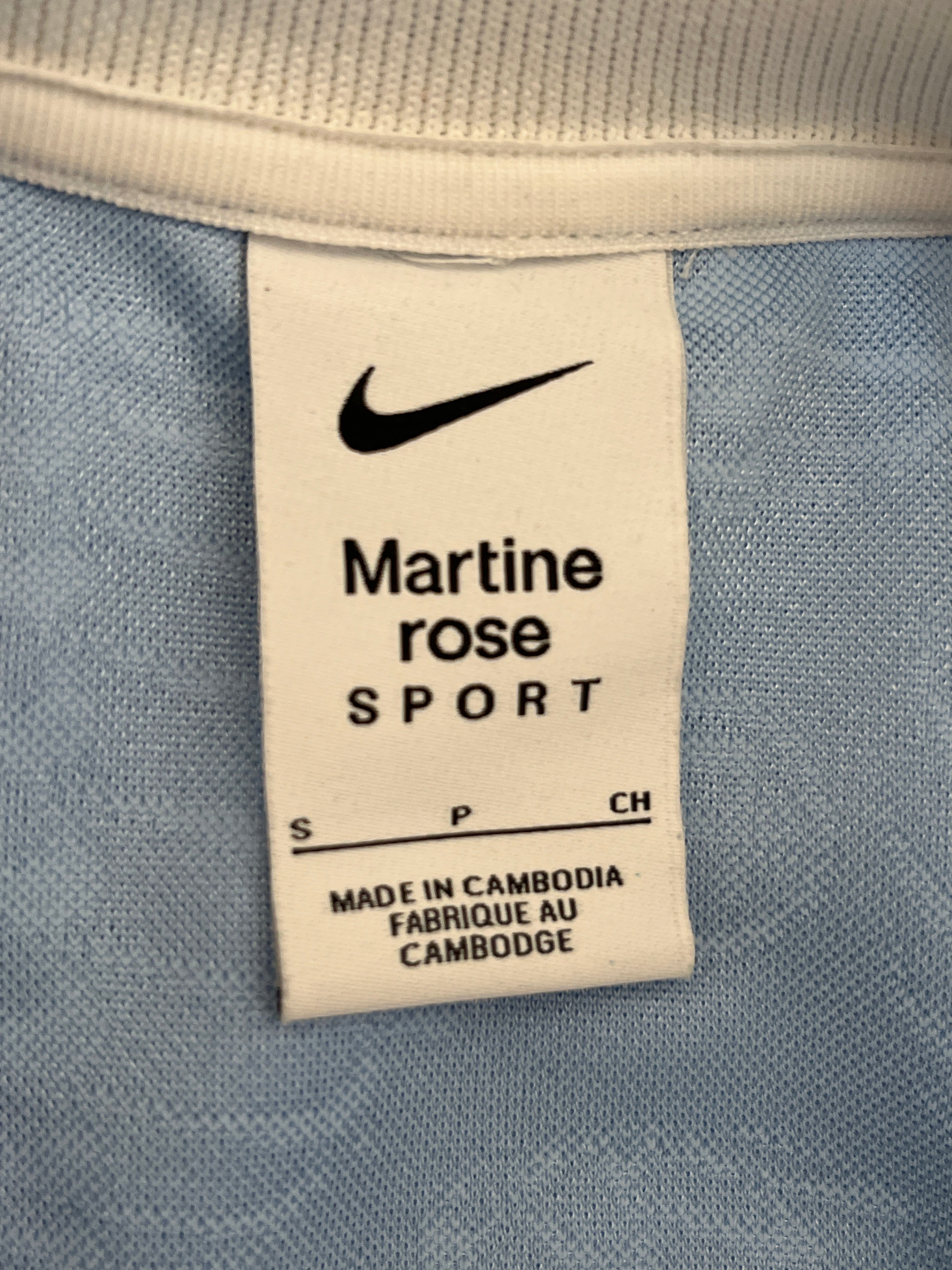 MARTINE ROSE/NIKE/T-Shirt/S/Polyester/BLU/All Over Print/56323 LIGHTBLUE COLLARD JERSEY view 3