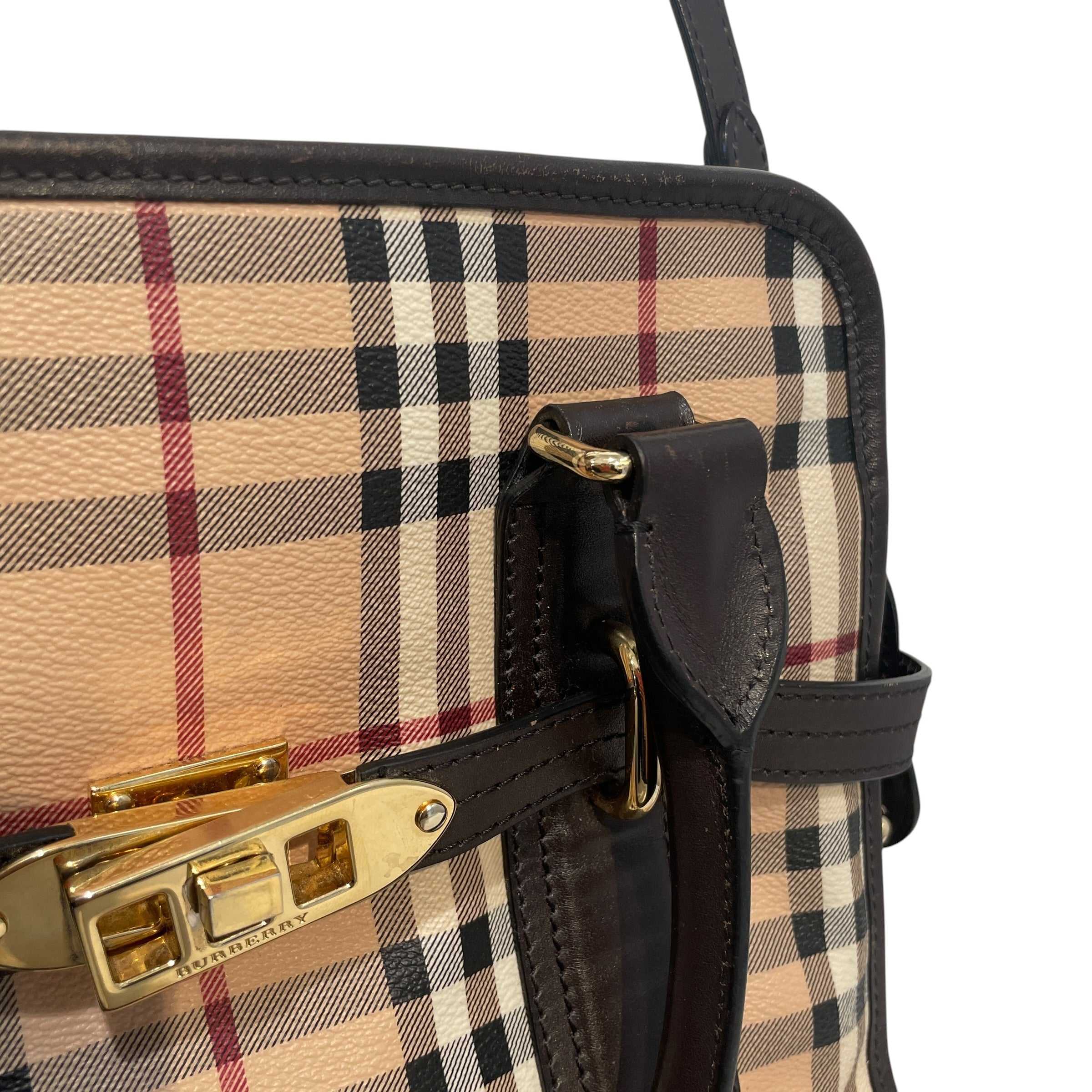 BURBERRY/Cross Body Bag/Plaid/Polyester/BRW/Haymarket Miniford Portrait view 4