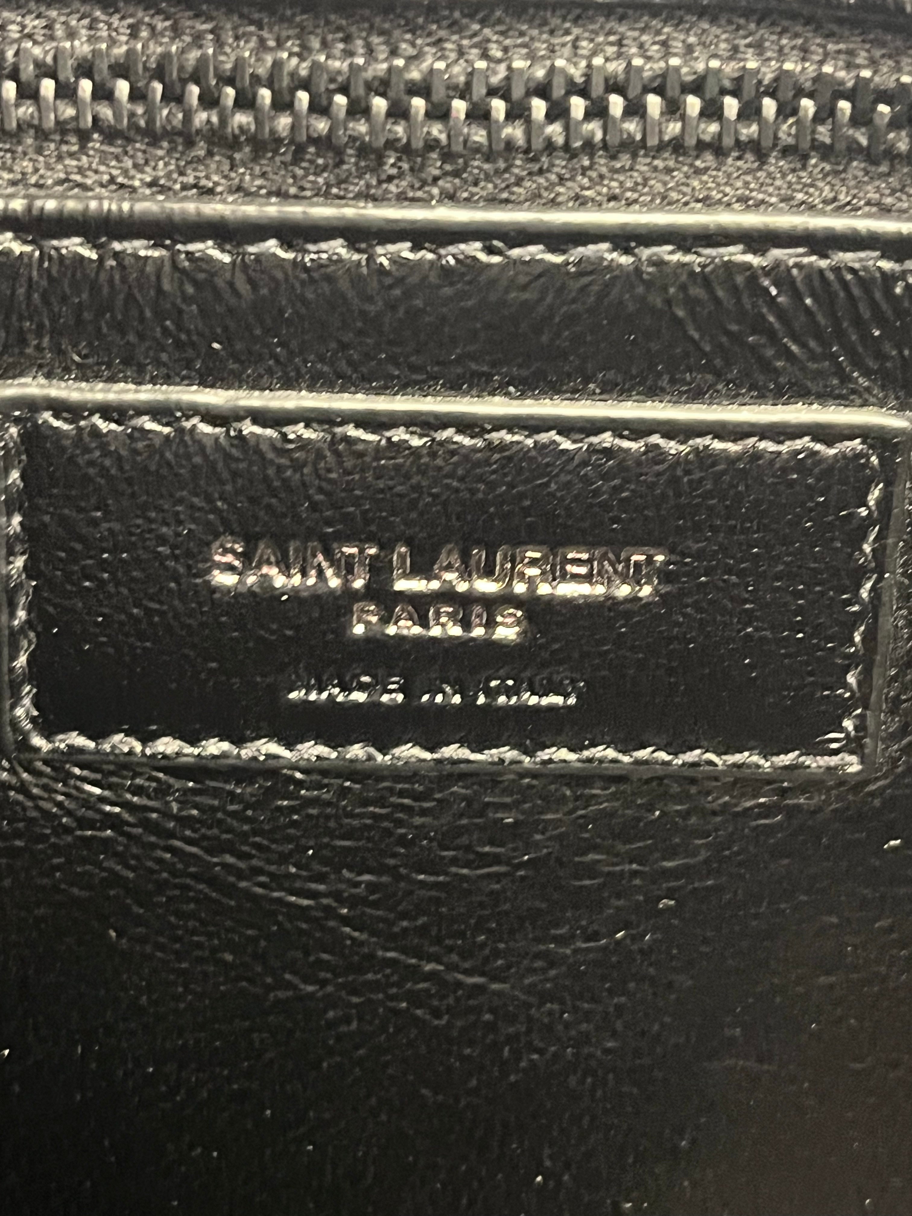 YVES SAINT LAURENT/Hand Bag/Leather/BLK/Monochrome Hobo Bag view 7